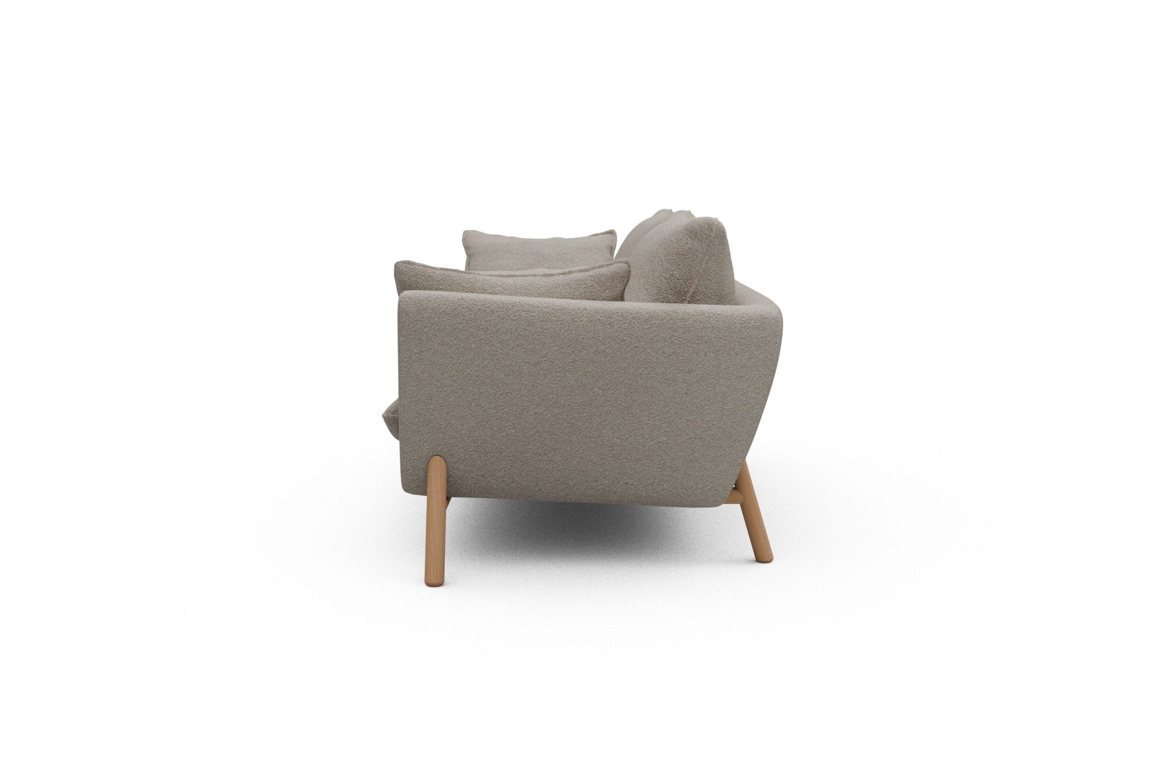 Sofa Emil 2-Sitzer Beinfarbe Eiche Natur Aivi-Lace-Beige