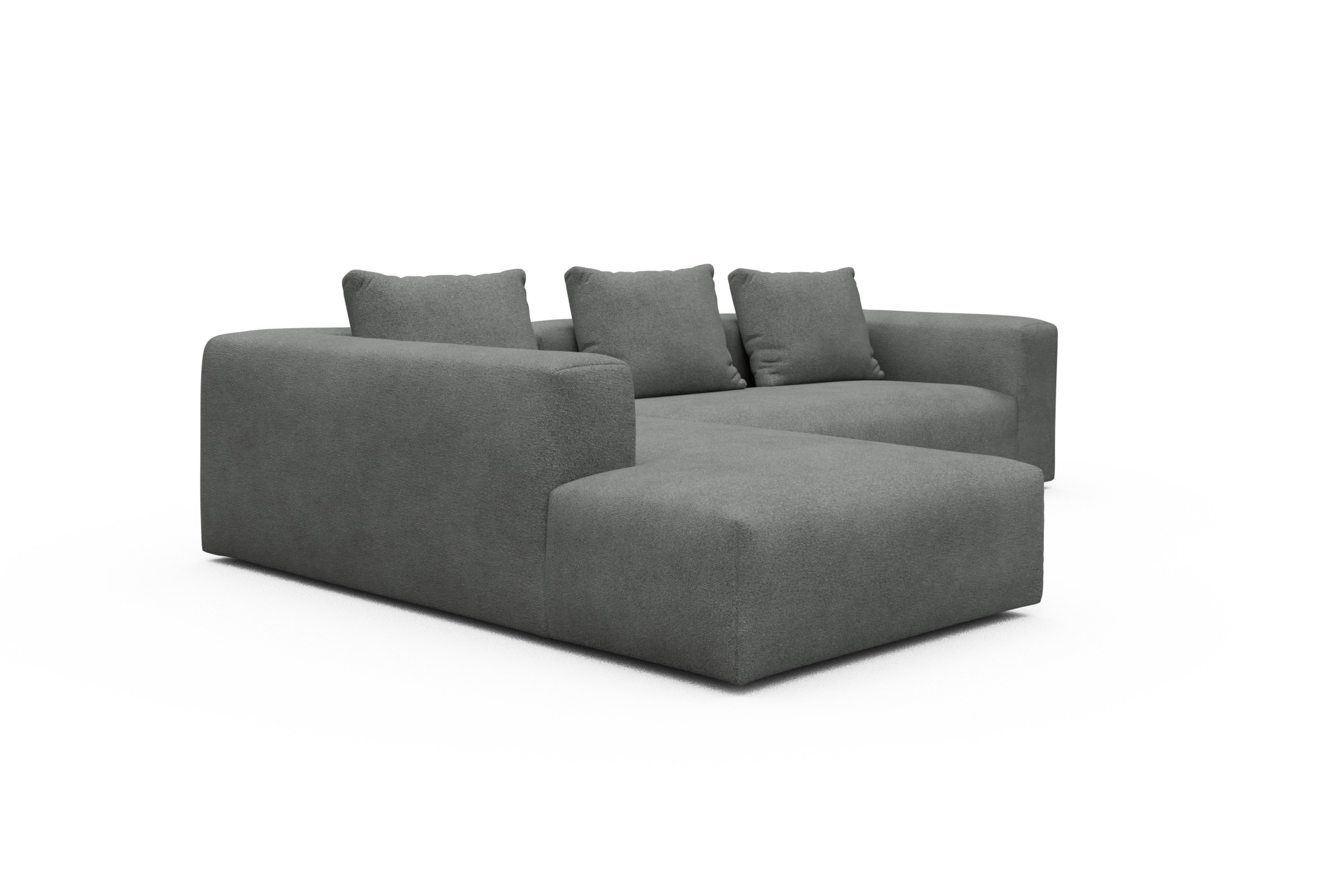 Ecksofa Fred Relax-Ecke links mit 2,5-Sitzer Boucle-Ash-Grey