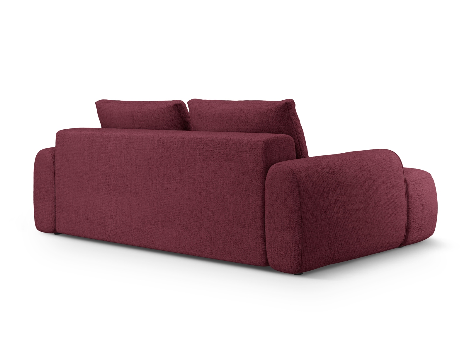 Cosmopolitan Design Schlafsofa Linz 4-Sitzer mit Bettkasten Strukturierter Stoff Sorella Burgundfarben