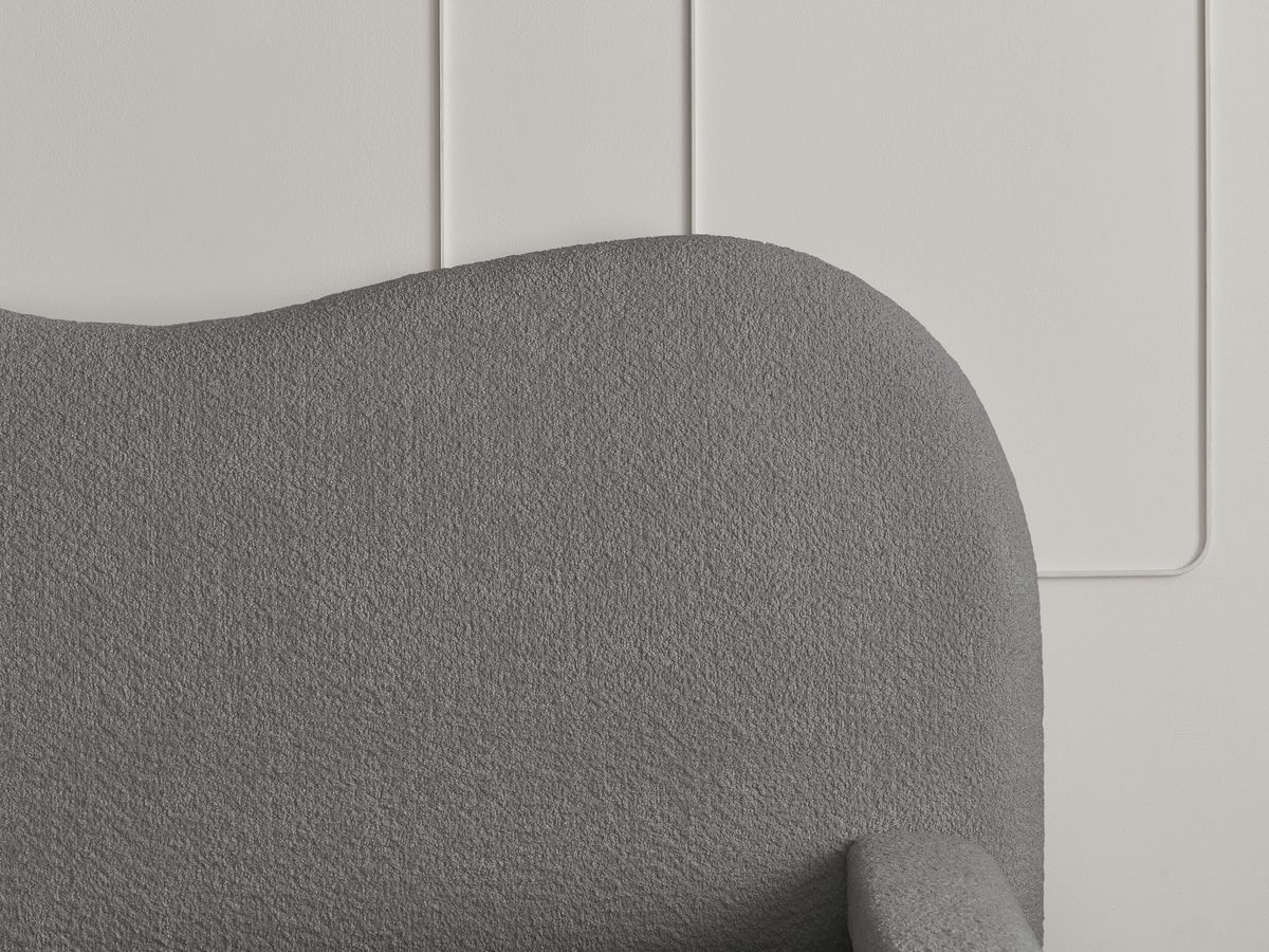 Bobochic Orlane Polsterbett mit Bettkasten Bouclé-Stoff Dunkelgrau, Liegefläche 140 × 190 cm