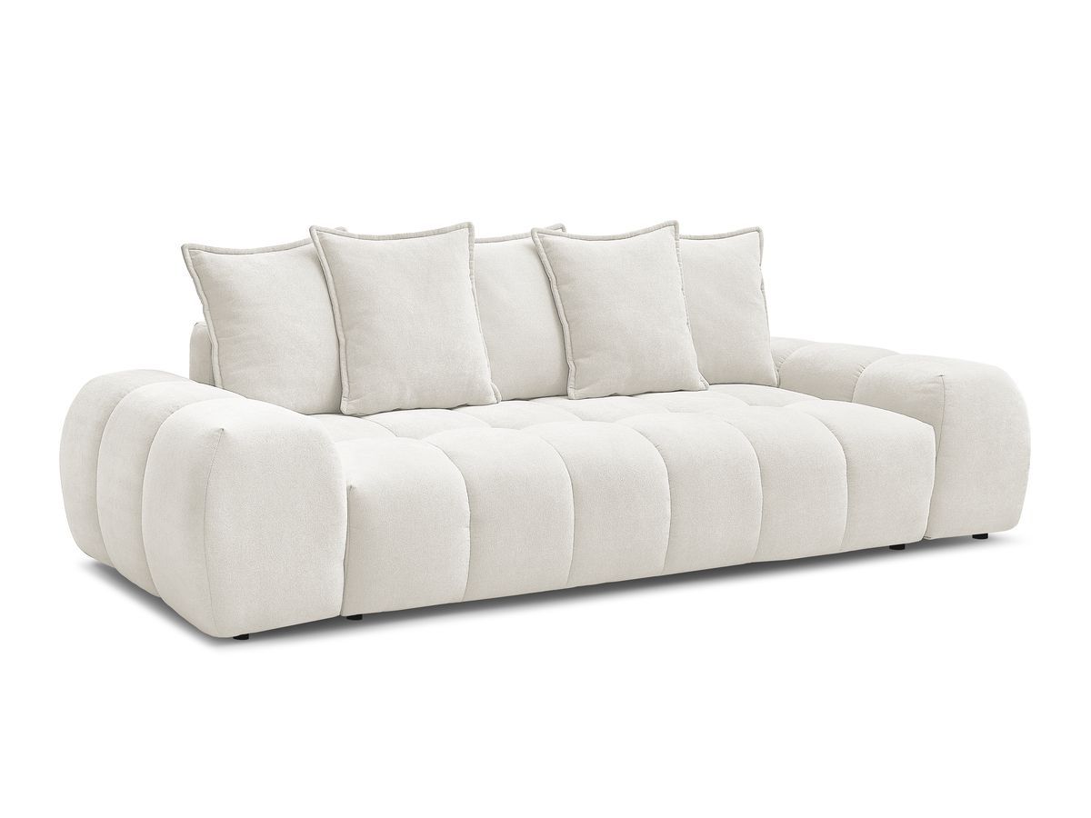 Bobochic Everest Sofa 3-Sitzer, 5 Kissen Strukturstoff Weiß