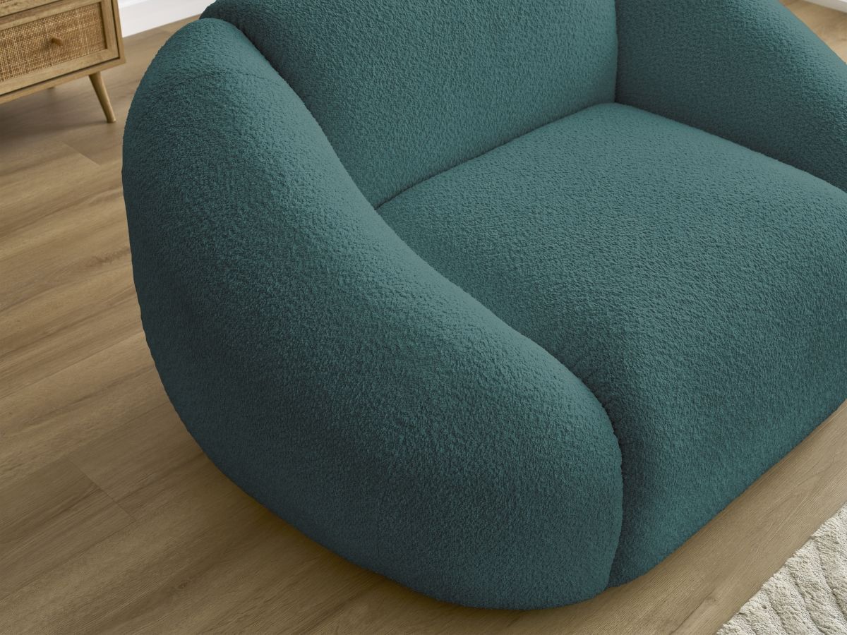 Bobochic Tina Sessel Bouclé-Stoff Hellblau