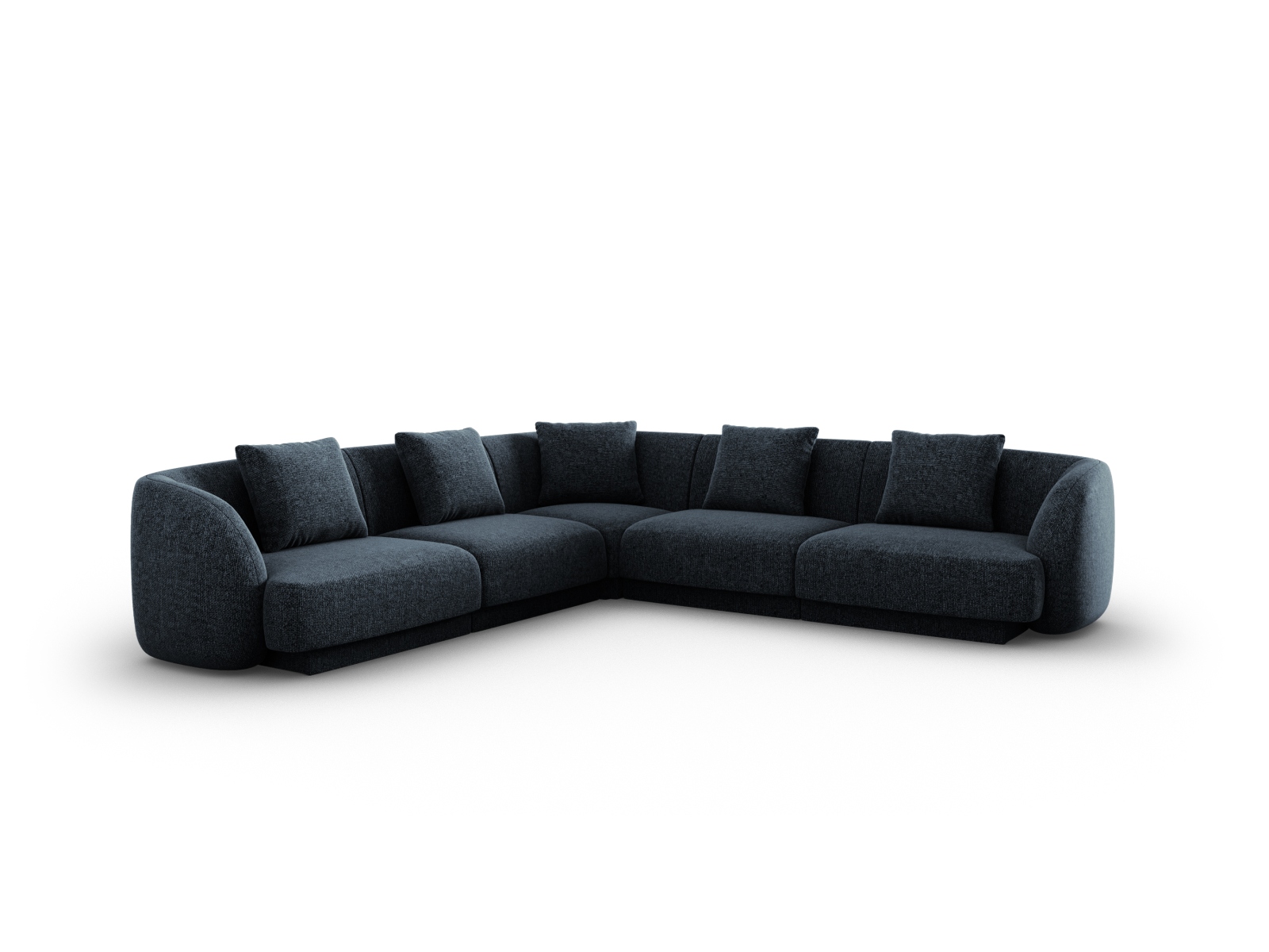 Cosmopolitan Design Wendbares Ecksofa Tulum 5-Sitzer Chenille Eden Marineblau