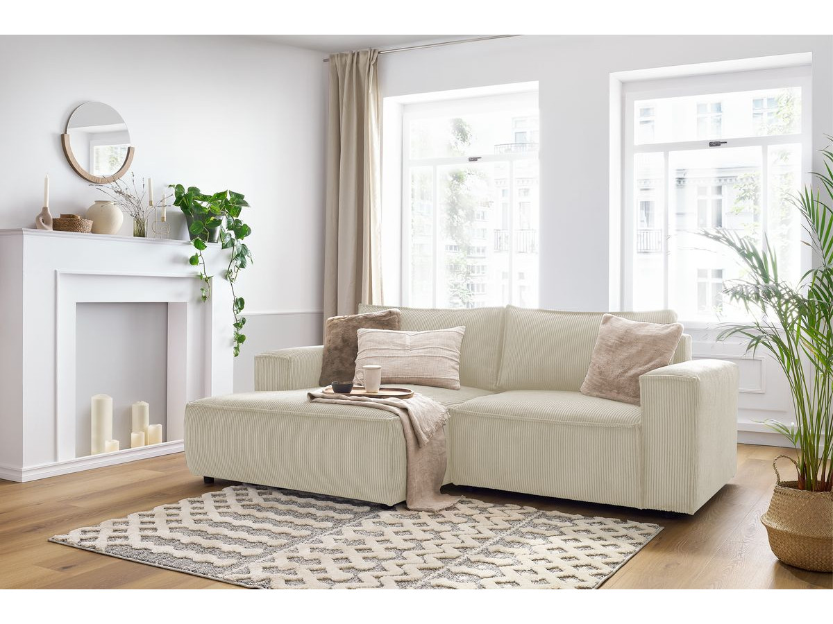 Bobochic Nihad Ecksofa Cordsamt Beige Ecke links