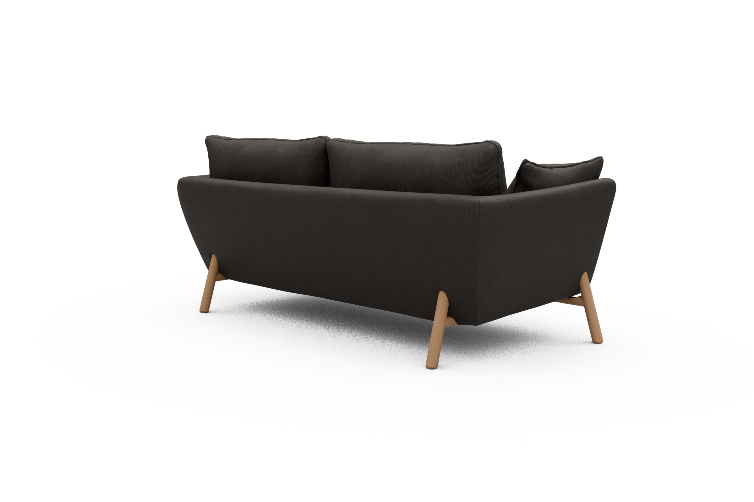 Sofa Emil 2-Sitzer Beinfarbe Eiche Natur Cordufine-Taupe