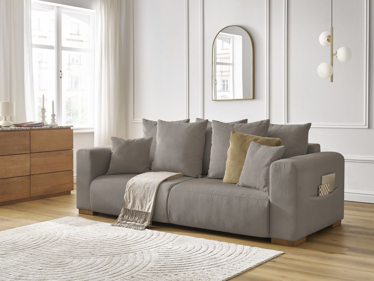 Bobochic Sidonie Sofa 3-Sitzer Cordsamt Taupe