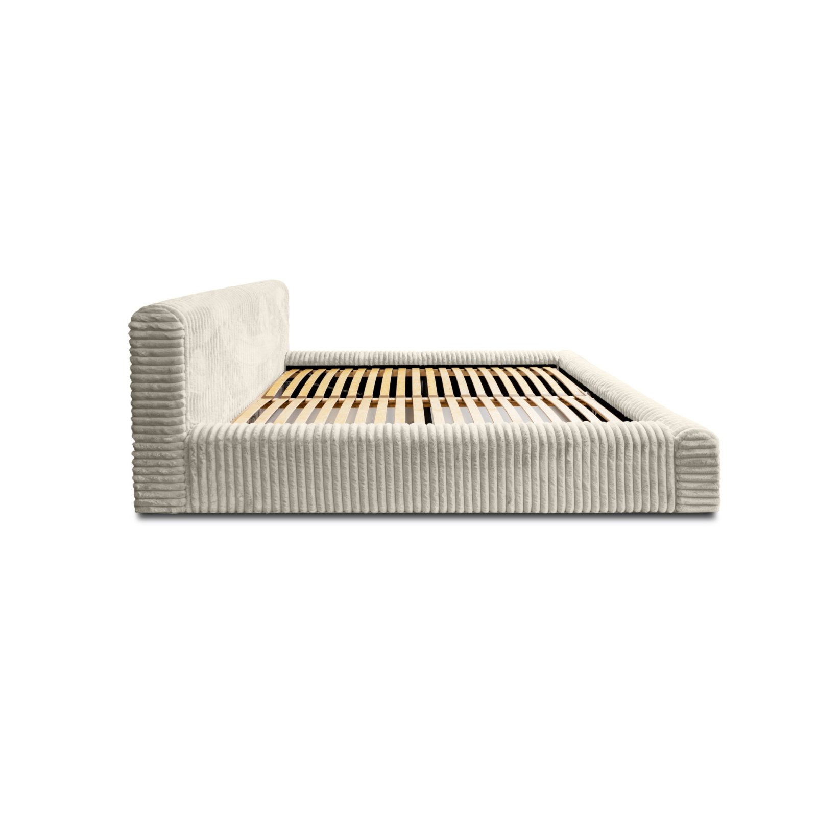 Polsterbett Miloa Softcord mit Fellstruktur 180x200 mit Holzrahmen Vito 23