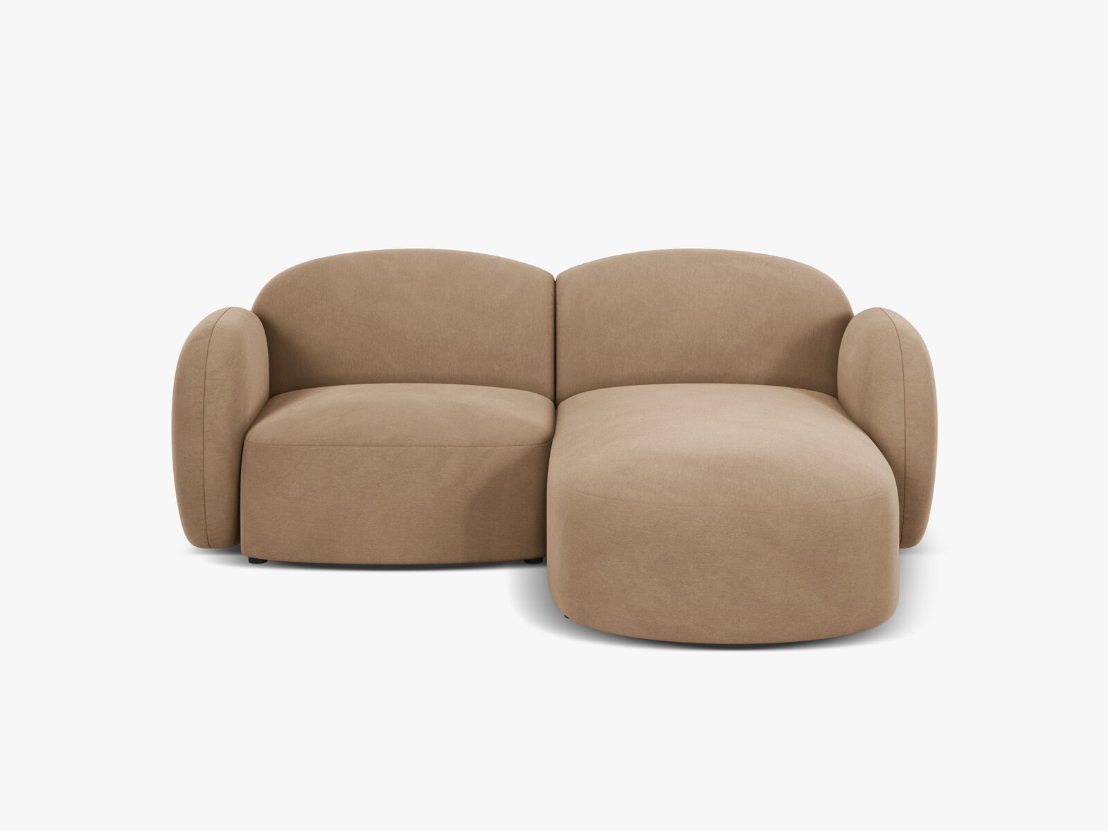 Micadoni Ecksofa Blair 3-Sitzer Rechts Samt Casino Sand