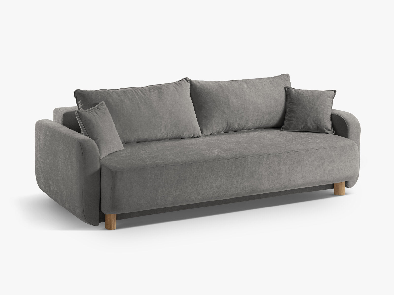 Micadoni Sofa Elen 2 Rückenkissen 3-Sitzer mit Schlaffunktion Strukturierter Stoff Grau