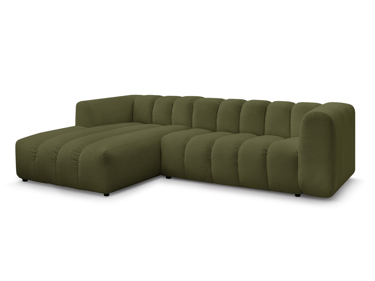 Bobochic Talia Ecksofa Melange-Stoff Grün Ecke links