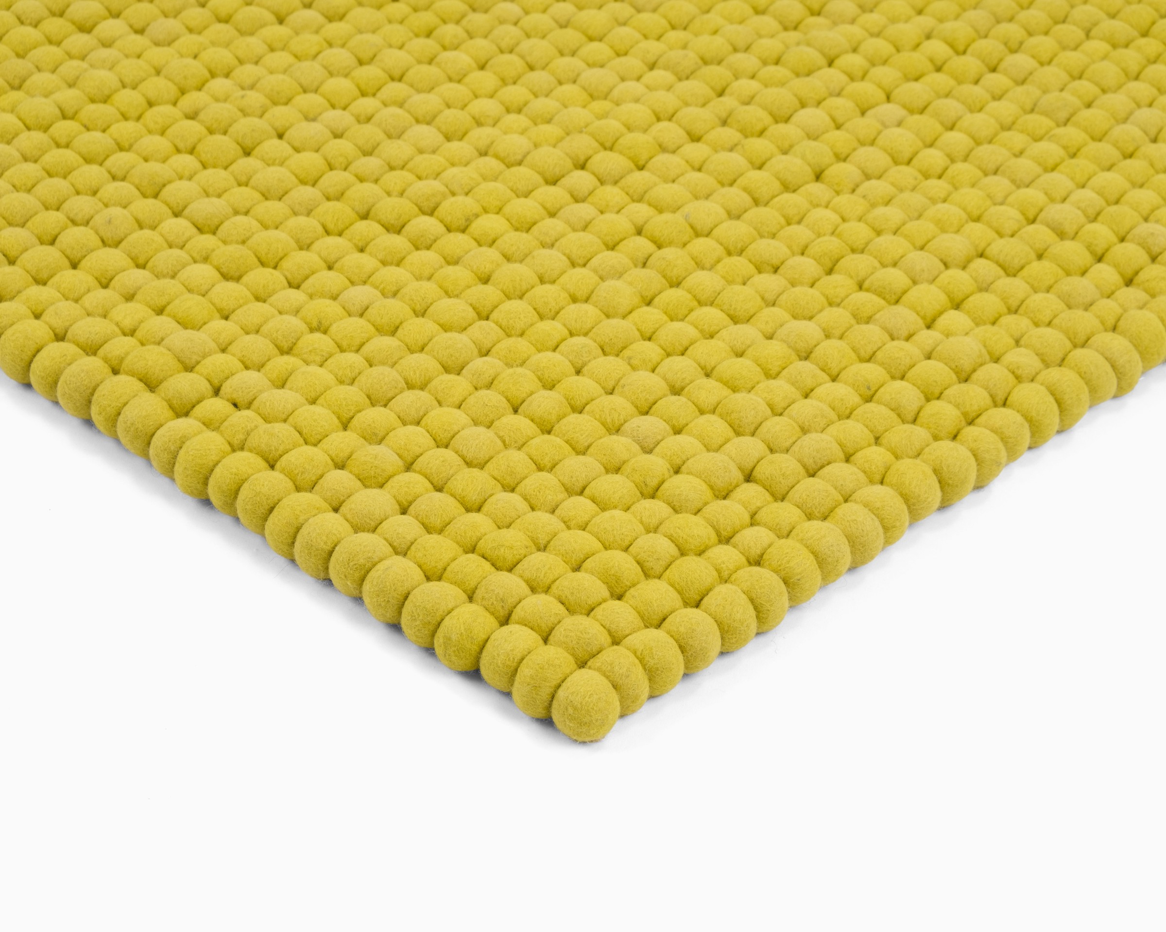 myfelt Horst Filzkugelteppich Gelb