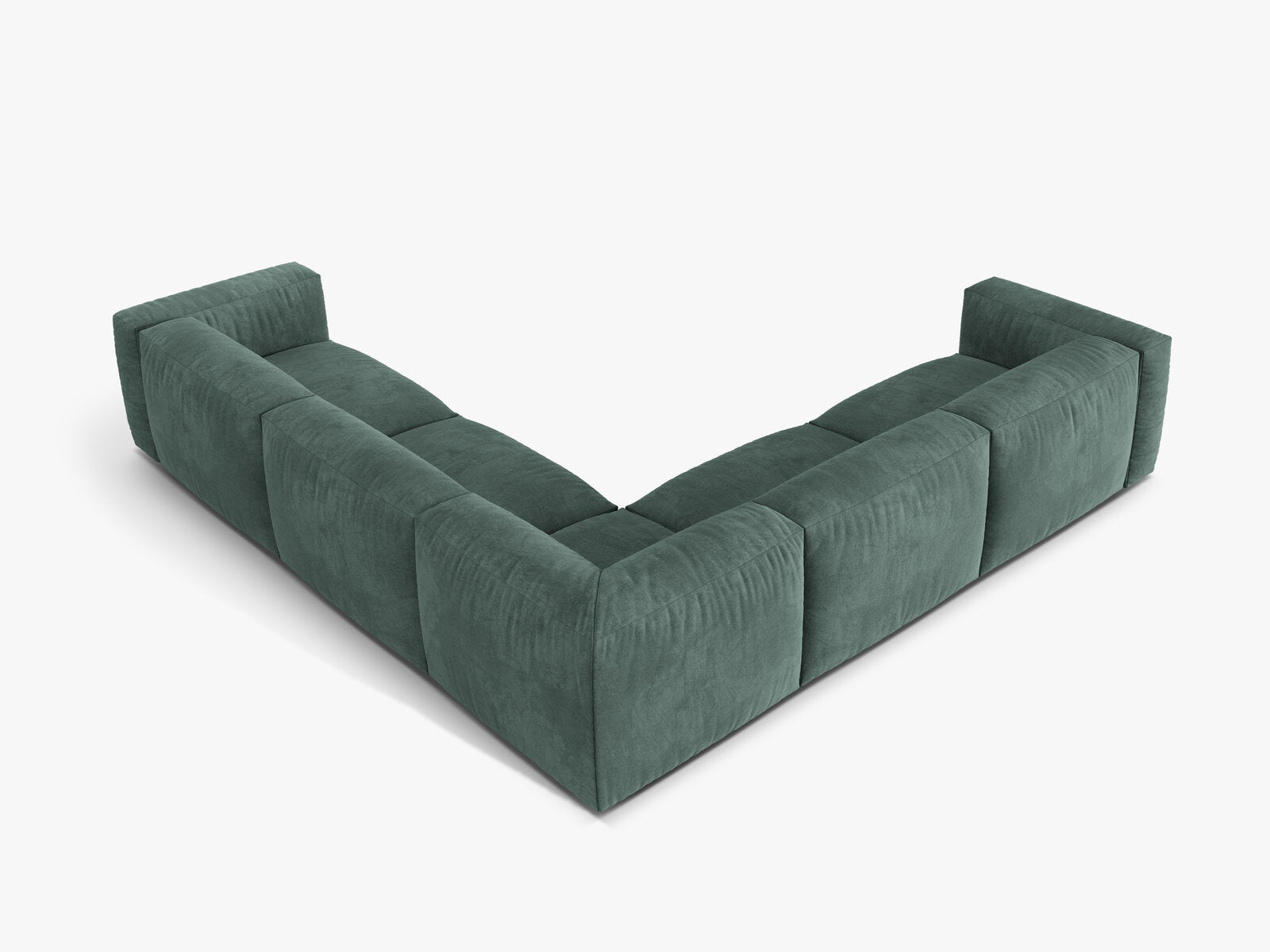 Micadoni modulares symmetrisches Ecksofa XL Martina 5-Sitzer Samt Vogue Petrol