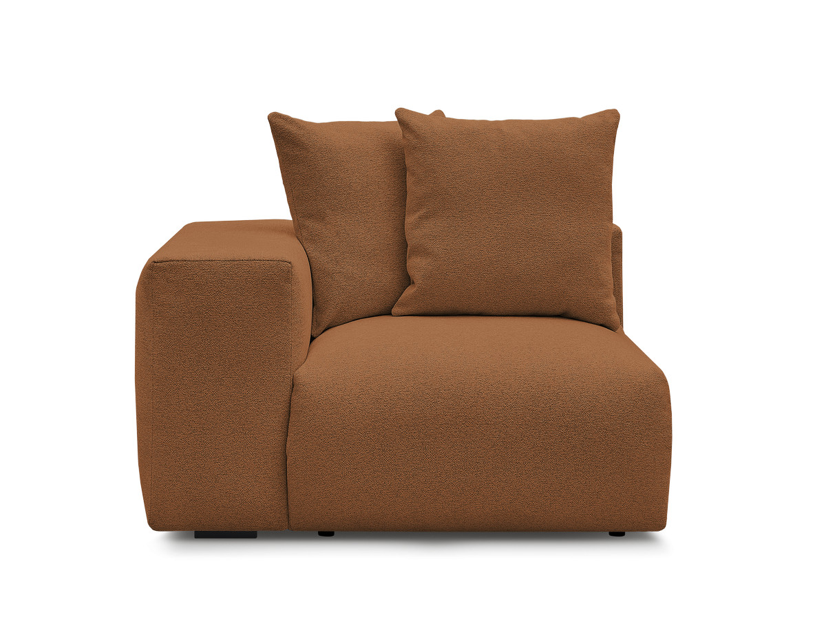 Bobochic Voltaire Sofamodul 1-Sitzer 130 × 100 cm Melange-Stoff Orange Ecke links
