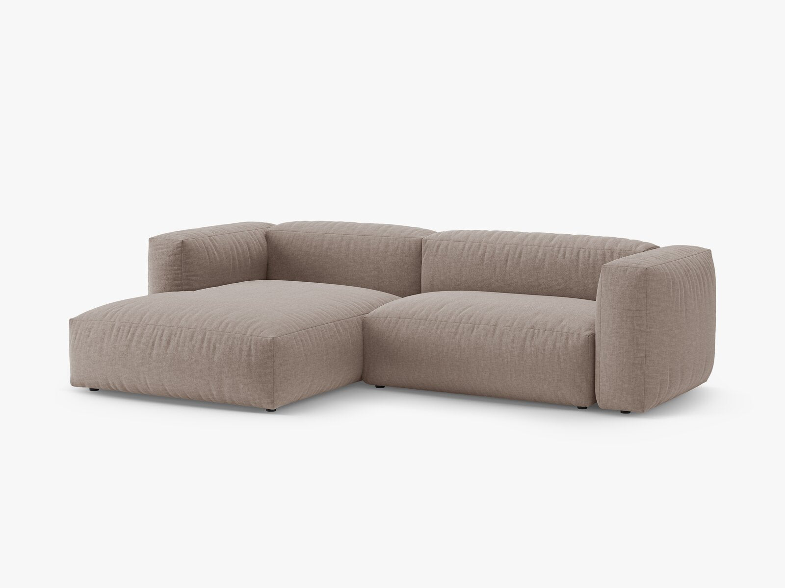 Micadoni Martina Ecksofa 4-Sitzer mit Schlaffunktion Links Strukturierter Stoff Boston Dunkelbeige