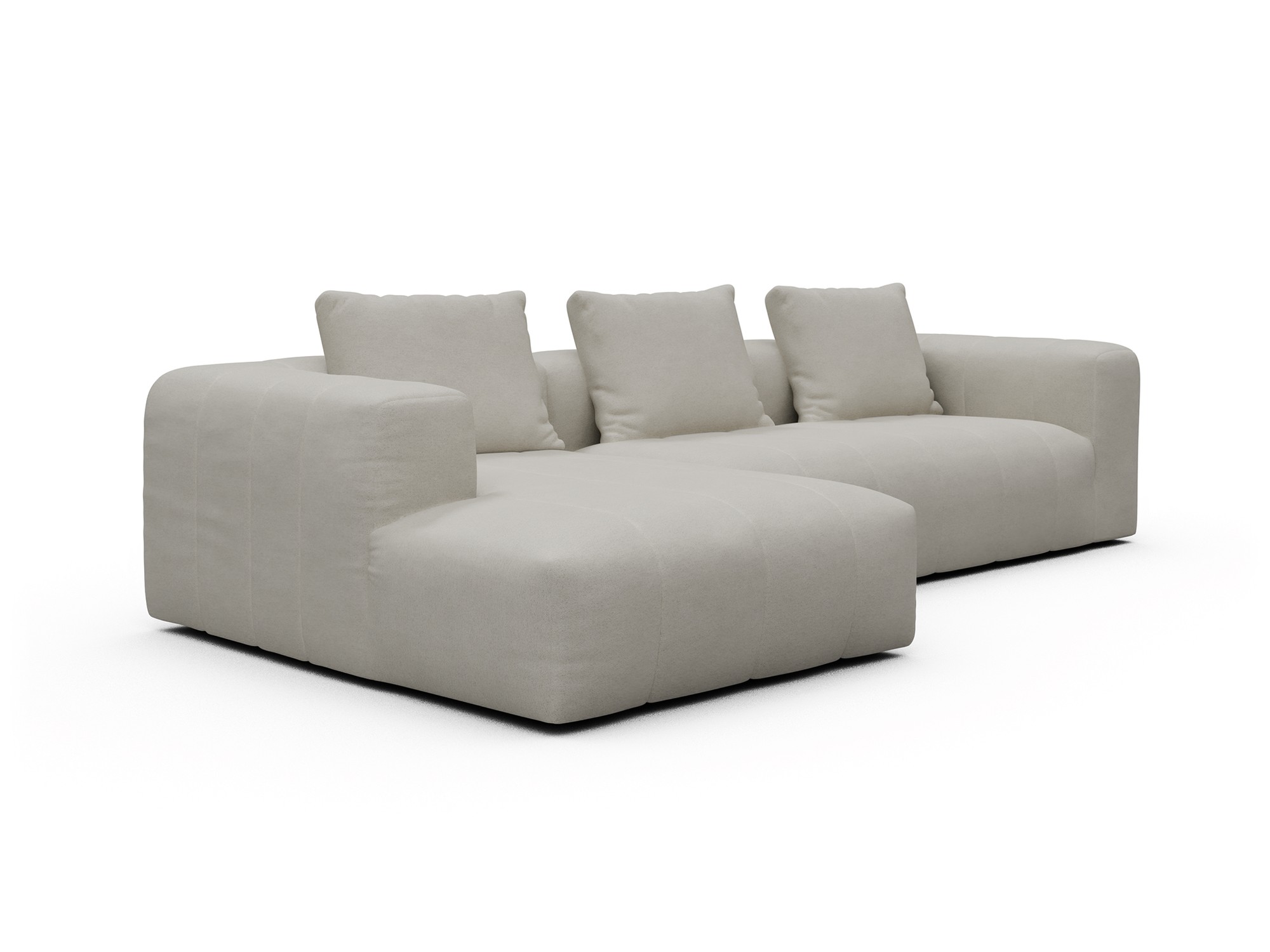 Hugo 2,5-Sitzer Armlehne rechts mit Chaiselongue Denari-Clean-Beige moebelfaktor