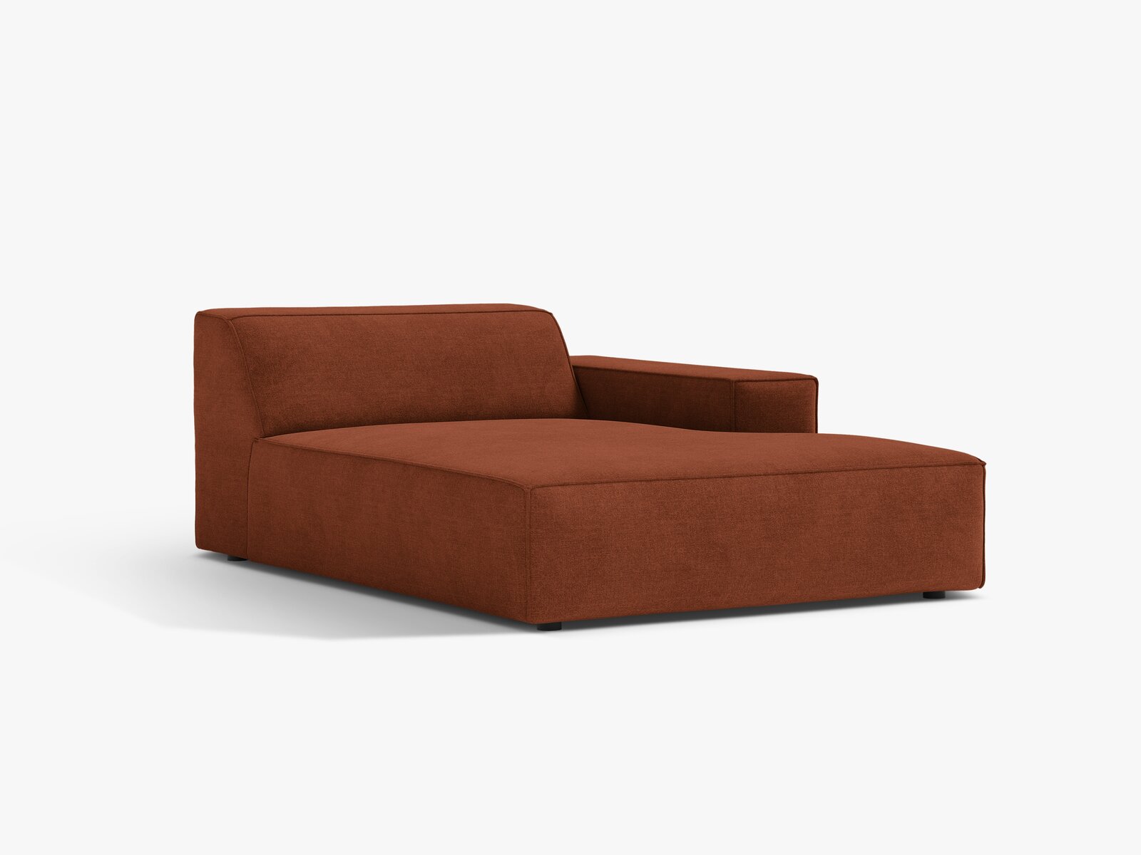Micadoni Jodie Chaiselongue Rechts Strukturierter Stoff Liberty Ziegel