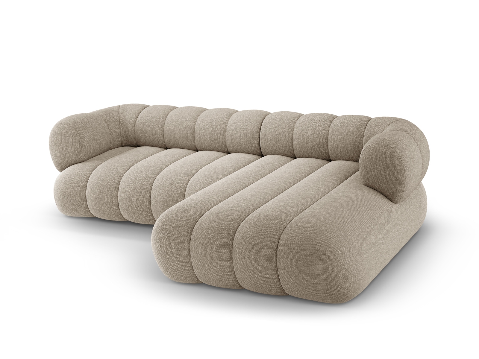 Cosmopolitan Design Ecksofa Koge 5-Sitzer Chenille Eden Dunkelbeige Rechts
