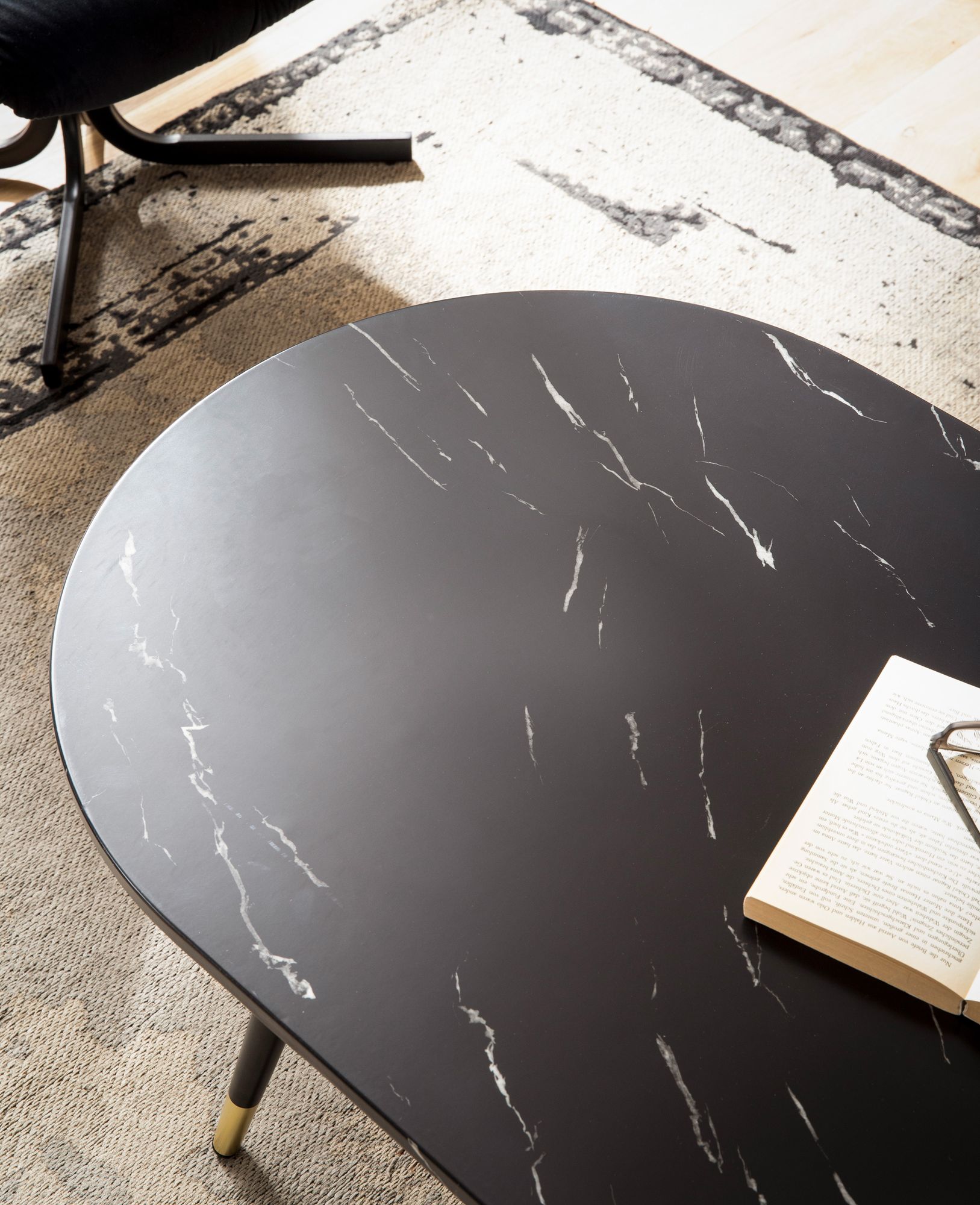 Couchtisch Ringstad Marmoroptik Schwarz 120 × 60 × 41,5 cm