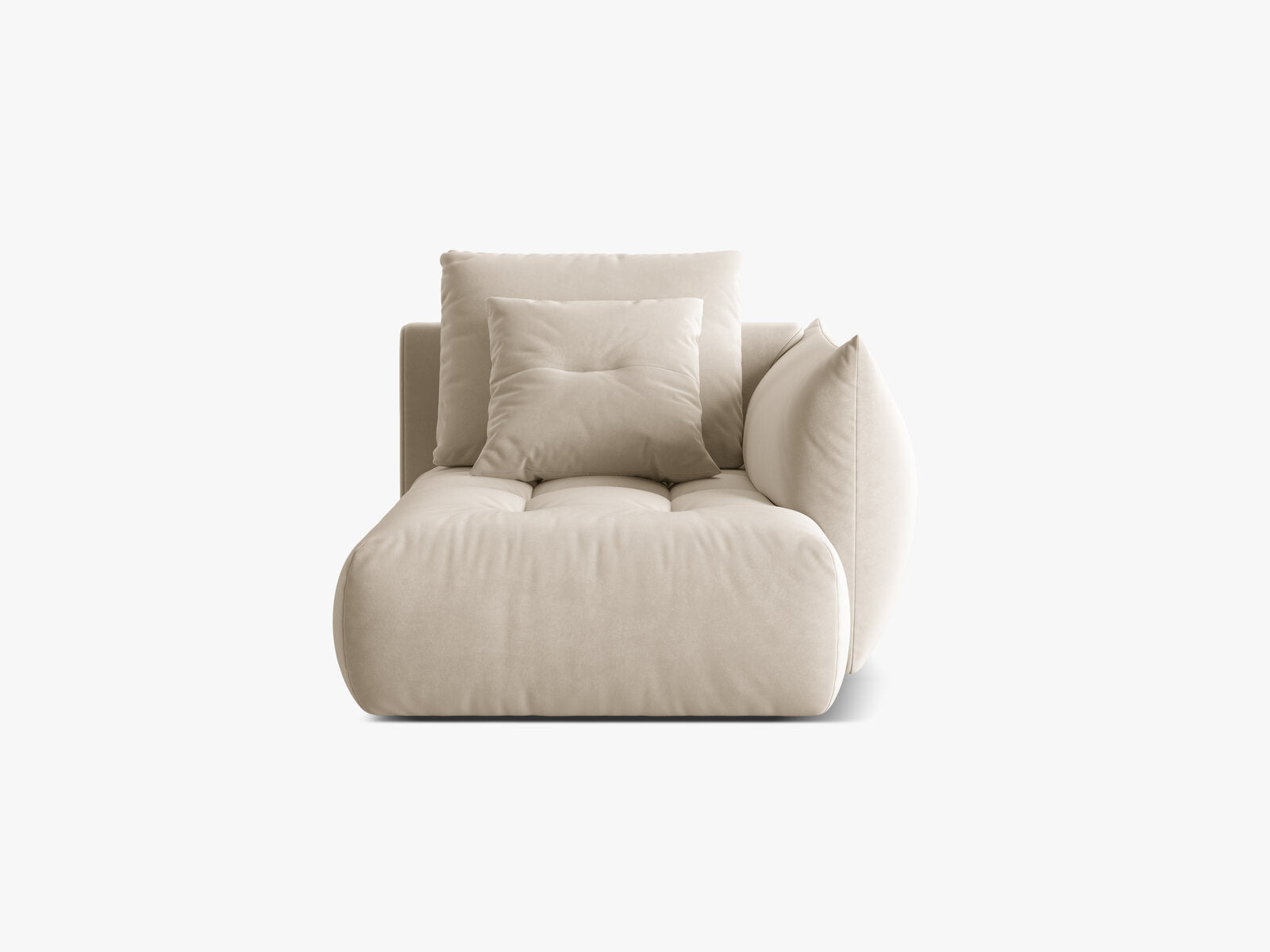 Micadoni Bloom Chaiselongue Rechts Samt Casino Helles Beige