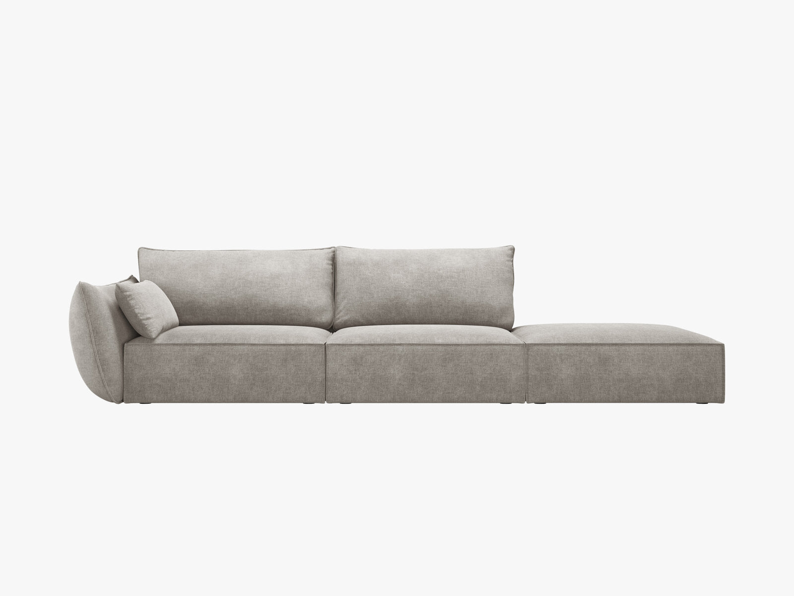 Micadoni Sofa Kaelle 4-Sitzer Rechts Chenille Over The Horizon Hellgrau