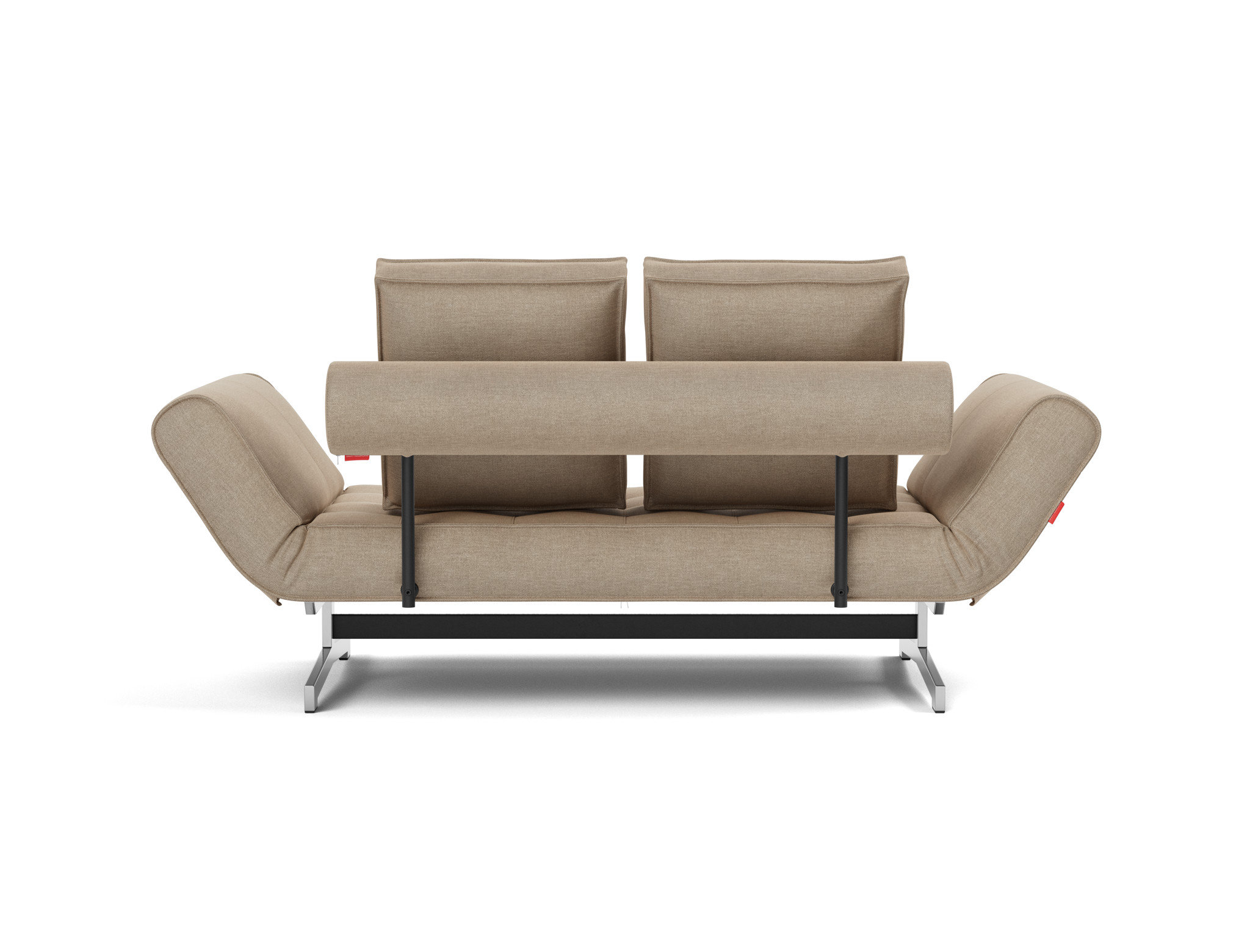 Tagesbett Ghia Flachgewebe Phobos 587-Mocha Beine Chrom