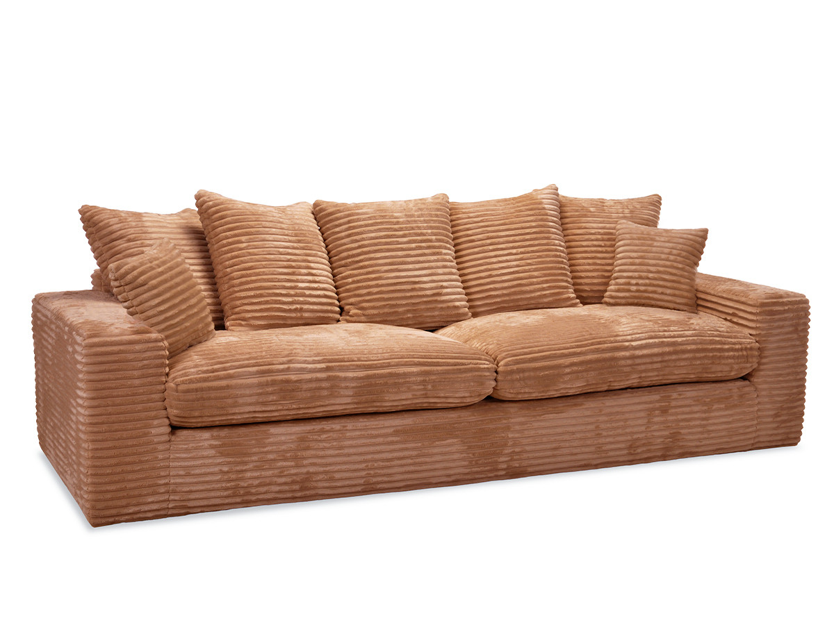 Bobochic Nevada Sofa 3-Sitzer 260 × 97 cm Breitcord weich Ockergelb