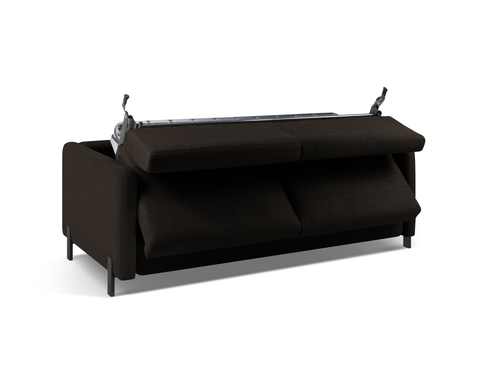 Micadoni Schlafsofa Gloria 3-Sitzer Strukturierter Stoff Dunkelgrau 205x160