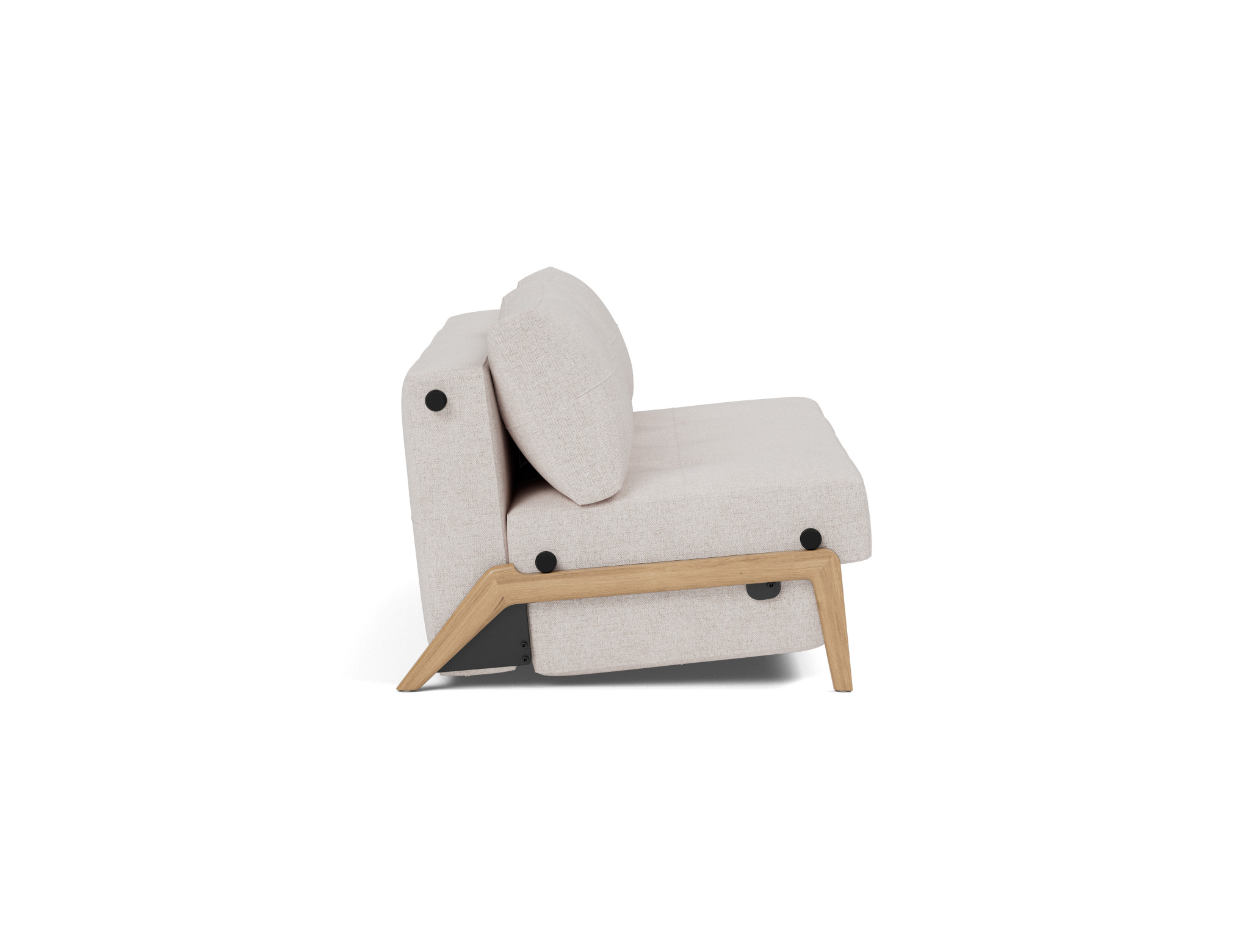 Schlafsofa Cubed 160 Strukturierter Stoff Weda 300-Weda-Sand Beine Eiche