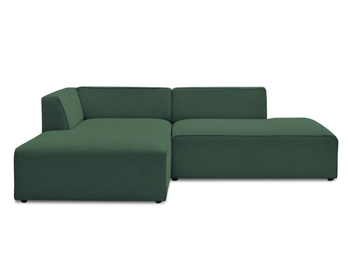 Bobochic Megeve Ecksofa Melange-Stoff Grün Ecke links