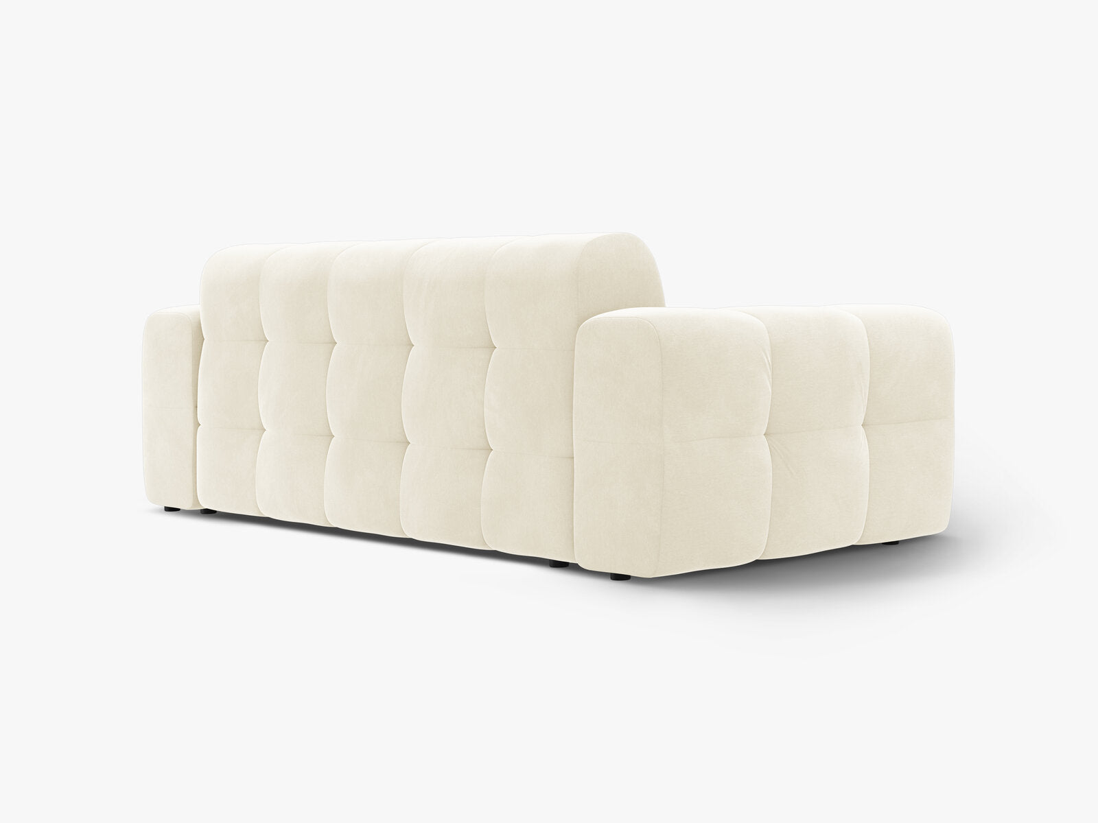 Micadoni Sofa Kendal 3-Sitzer Samt Elfenbein