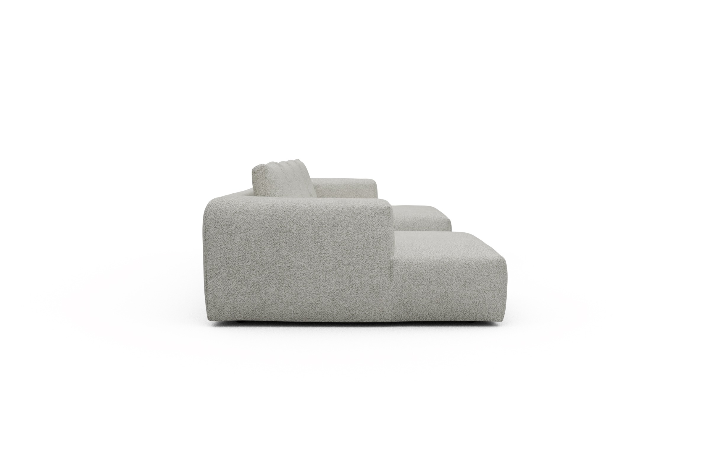 Wohnlandschaft Fred mit 2-Sitzer und Chaiselongue beidseitig Vanora-Warm-Sand