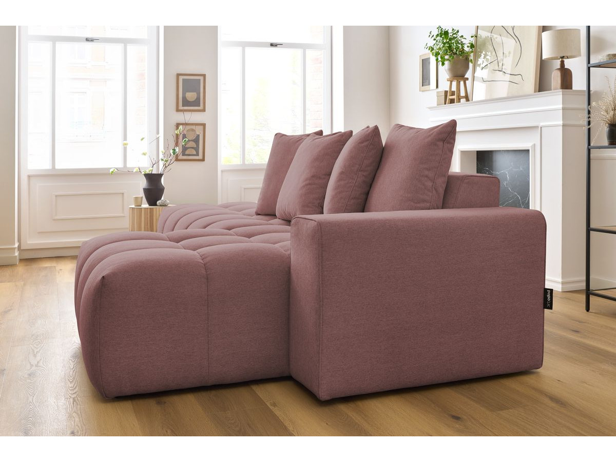 Bobochic Mont-blanc Ecksofa Melange-Stoff Rosa Ecke rechts