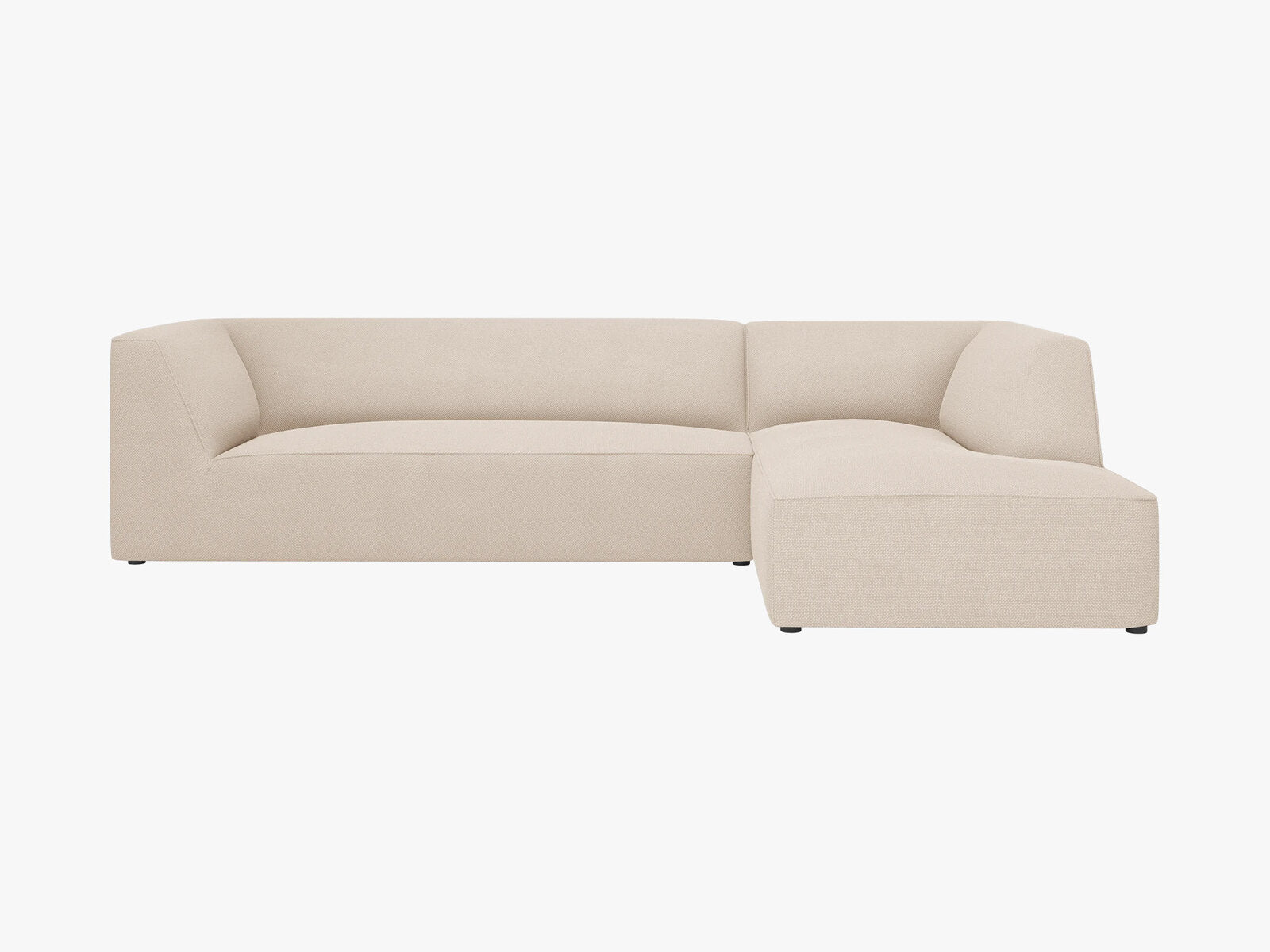 Micadoni 4-Sitzer Modular Sofa Ruby Rechts Strukturierter Stoff Ottawa Beige