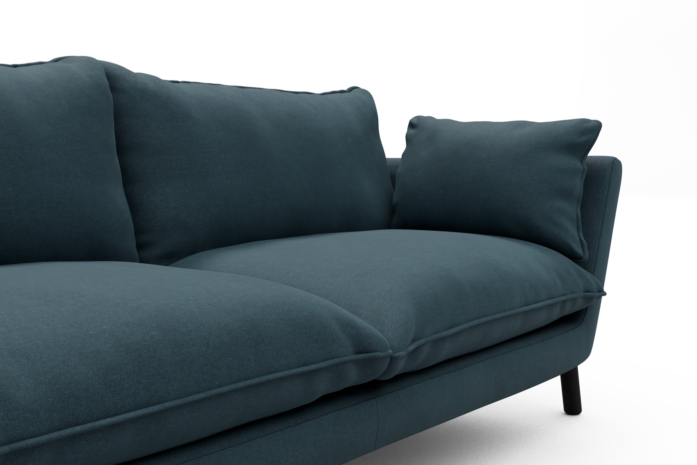 Sofa Emil PREMIUM 2-Sitzer Beinfarbe Eiche Schwarz Satya-Indigo