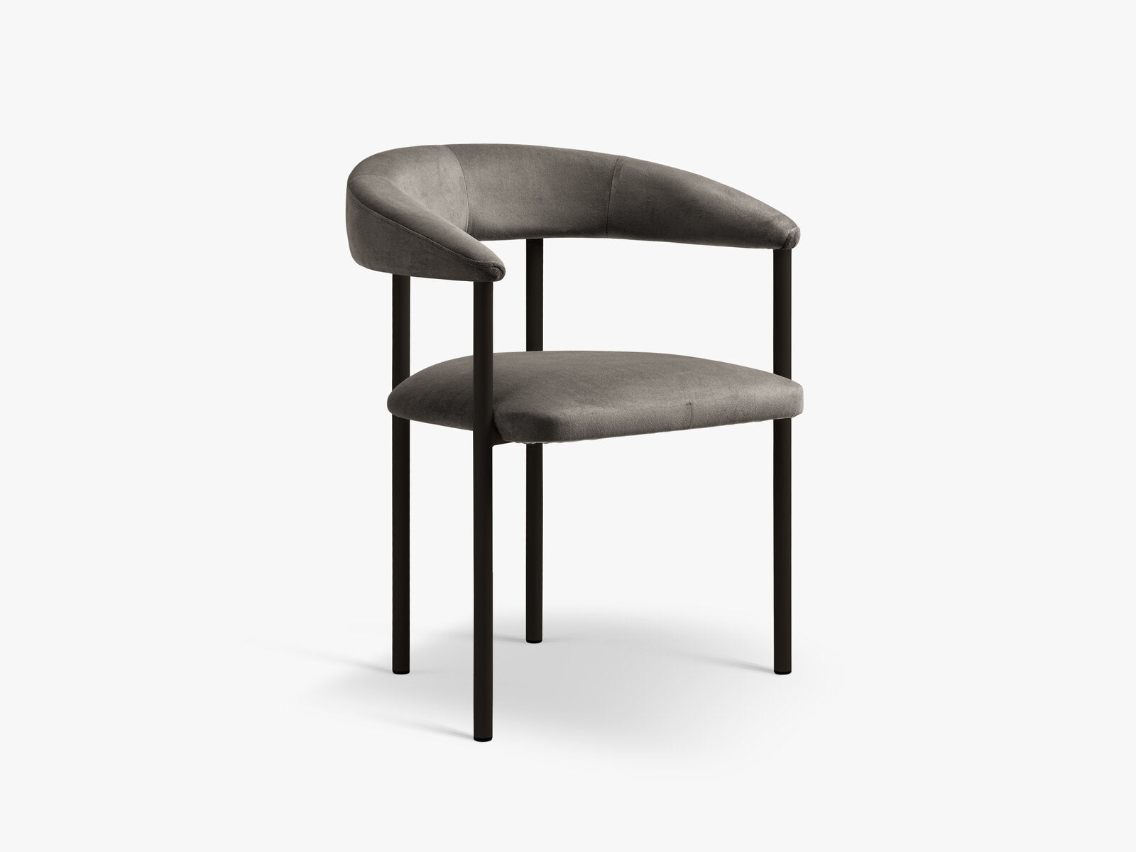 Micadoni Lea Samtiger Stuhl Samt Magic Velvet Dunkelgrau Black