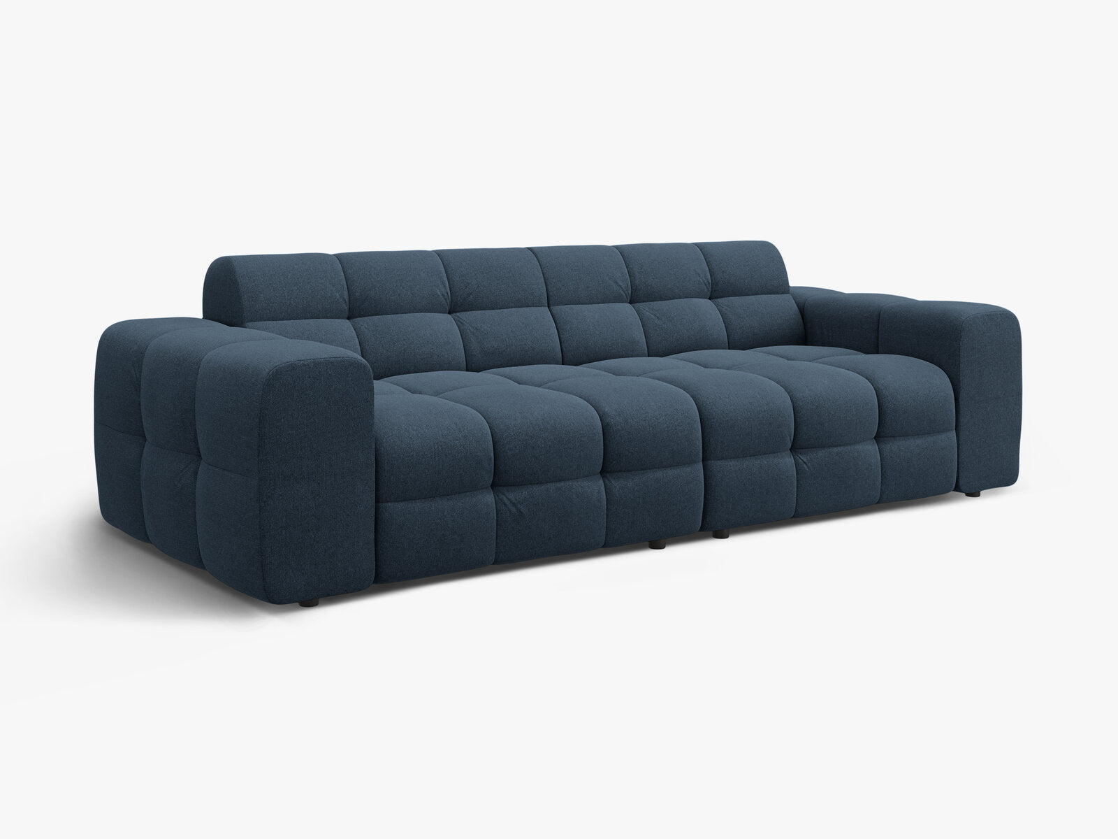 Micadoni Sofa Kendal 4-Sitzer Strukturierter Stoff Marineblau