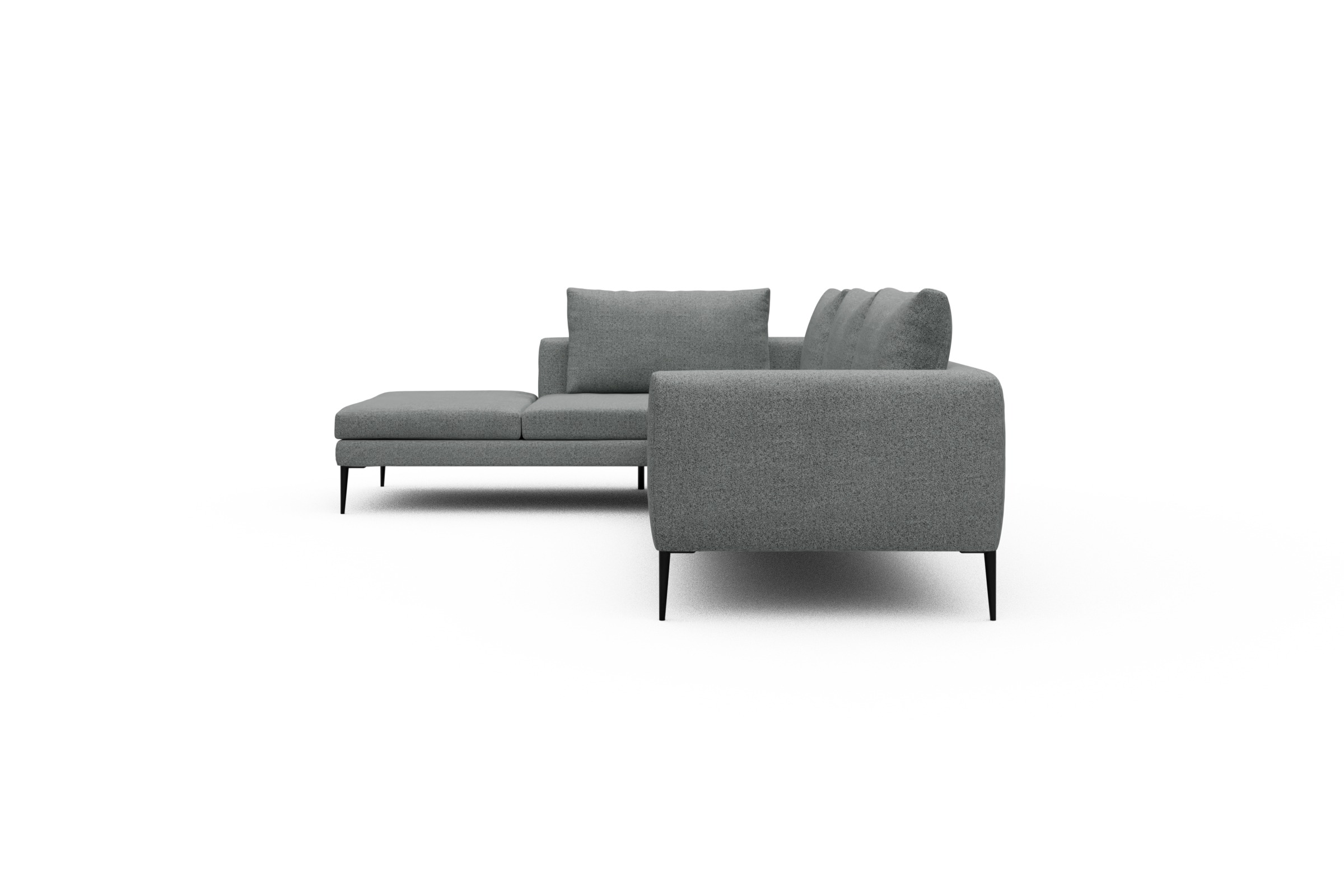 Ecksofa Paul Relax-Ecke rechts mit 3-Sitzer Aivi-Gravet-Grey