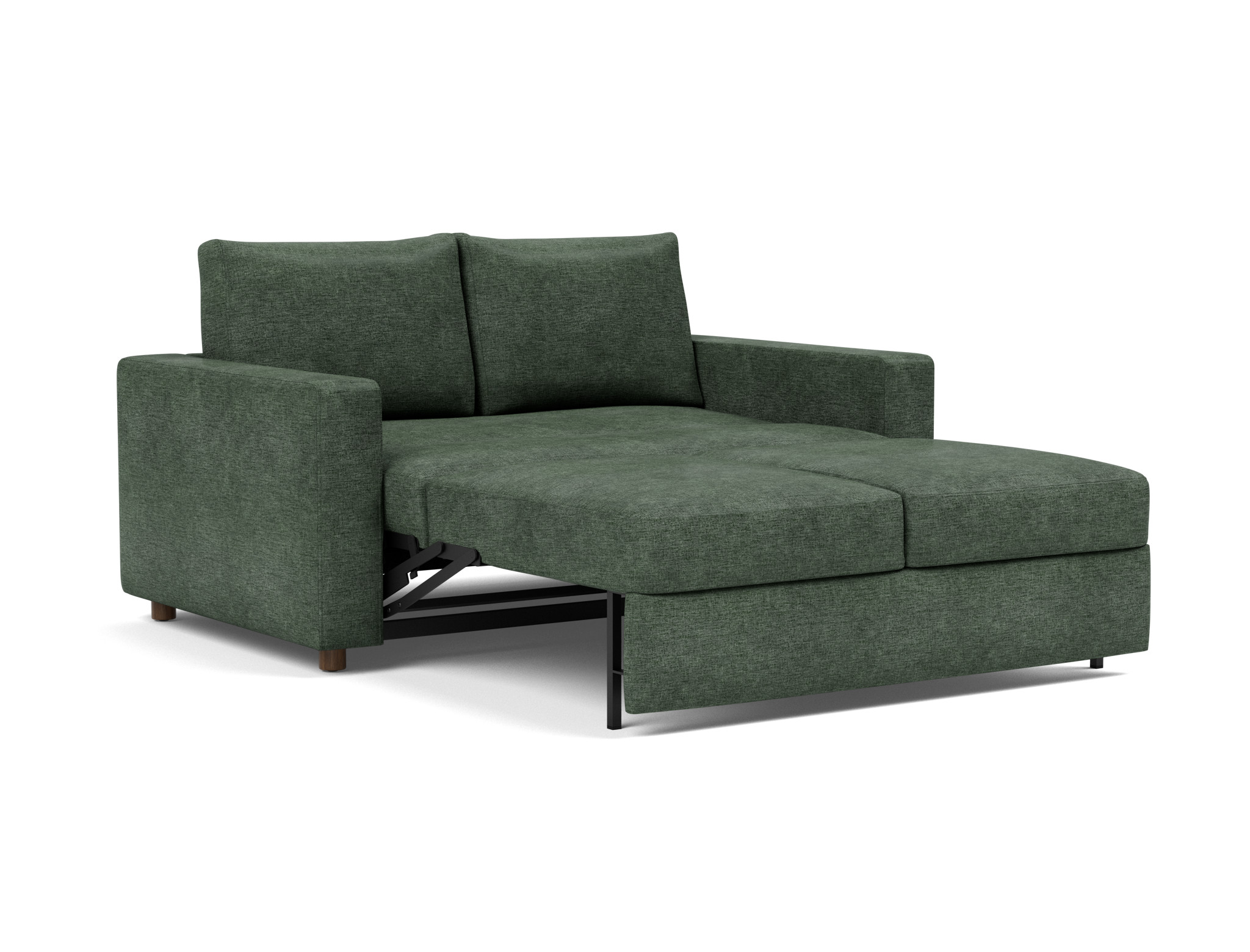 Schlafsofa Neah mit Standard-Armlehnen 140 Flachgewebe Avella 281-Pine-Green