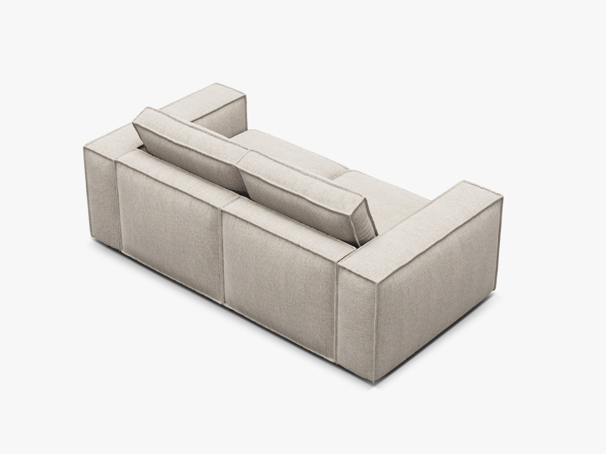 Micadoni modulares Sofa Pola 2-Sitzer Strukturierter Stoff Babel Sand