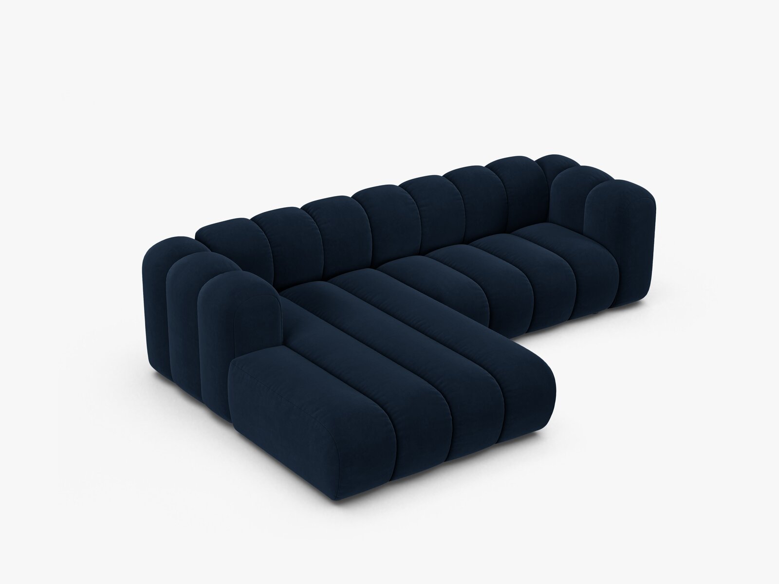 Micadoni Modulares Ecksofa Lupine 4-Sitzer mittelgroß Links Samt Salvador Königsblau