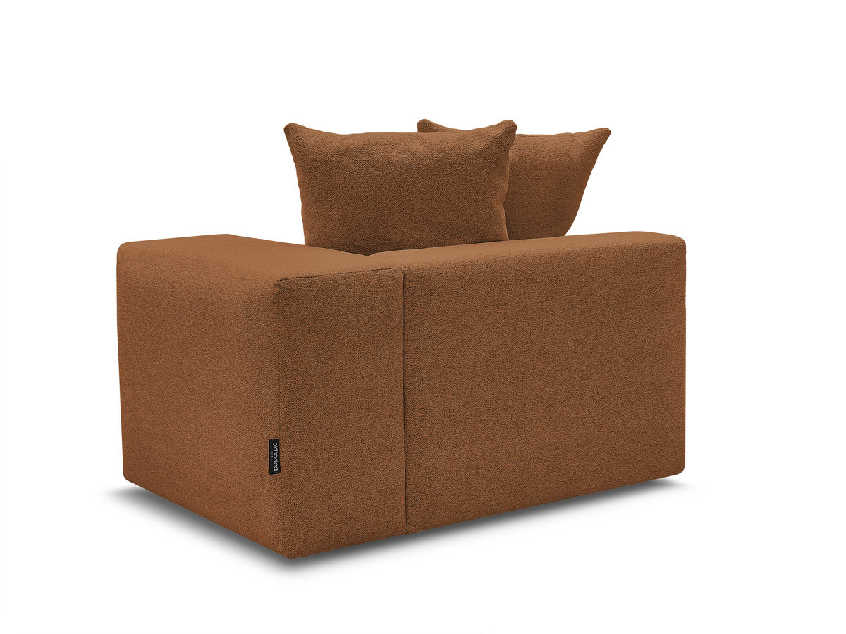 Bobochic Voltaire Sofamodul 1-Sitzer 130 × 100 cm Melange-Stoff Orange Ecke rechts