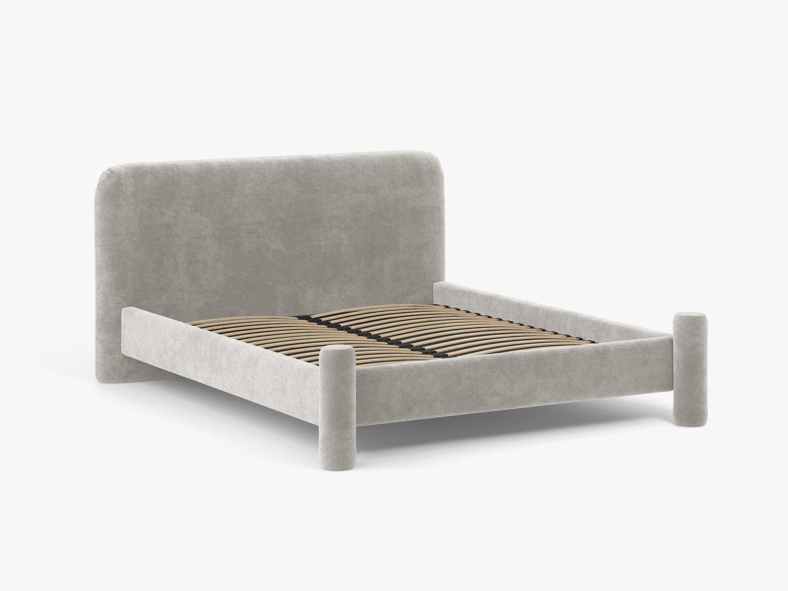 Micadoni Vera Bett mit Kopfteil Chenille Perfect Harmony Hellgrau 140x200