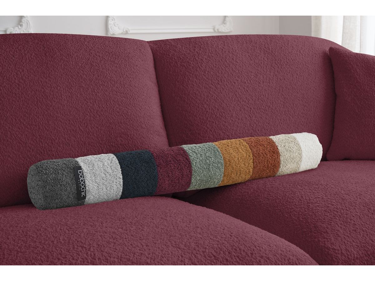 Bobochic Cezanne Schlafsofa 3-Sitzer Bouclé-Stoff Rot, Liegefläche 160 × 194 cm