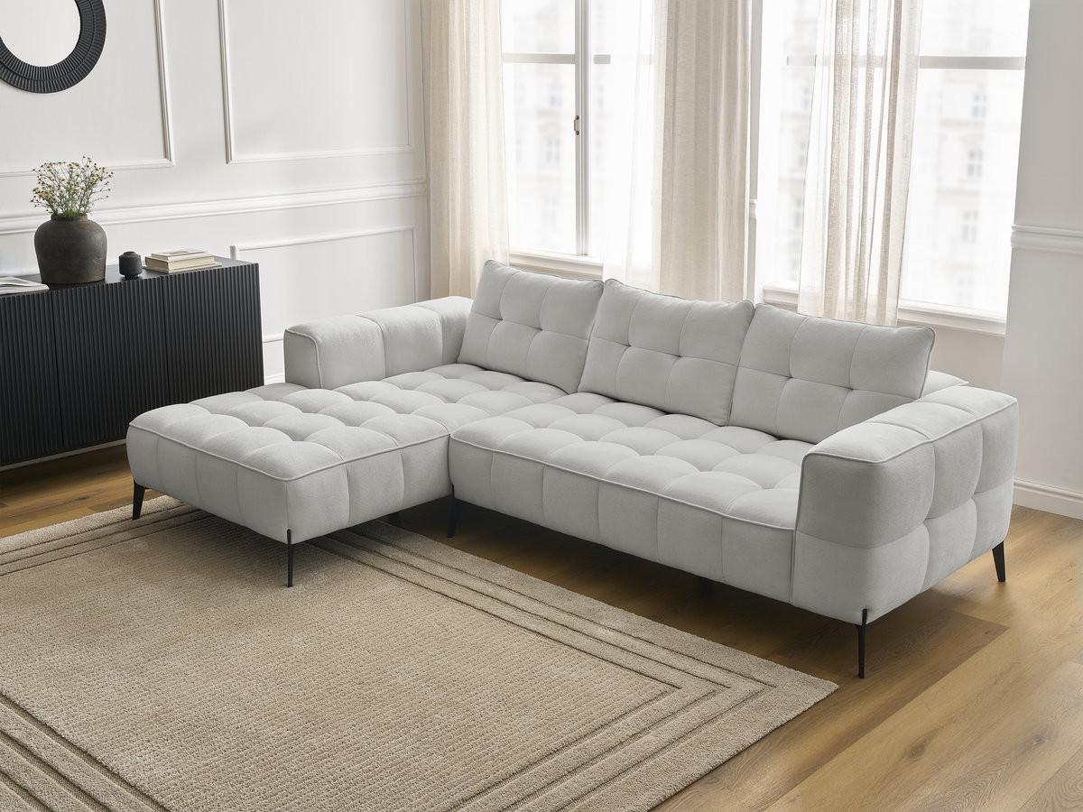 Bobochic Anis Ecksofa Strukturstoff Hellgrau Ecke links