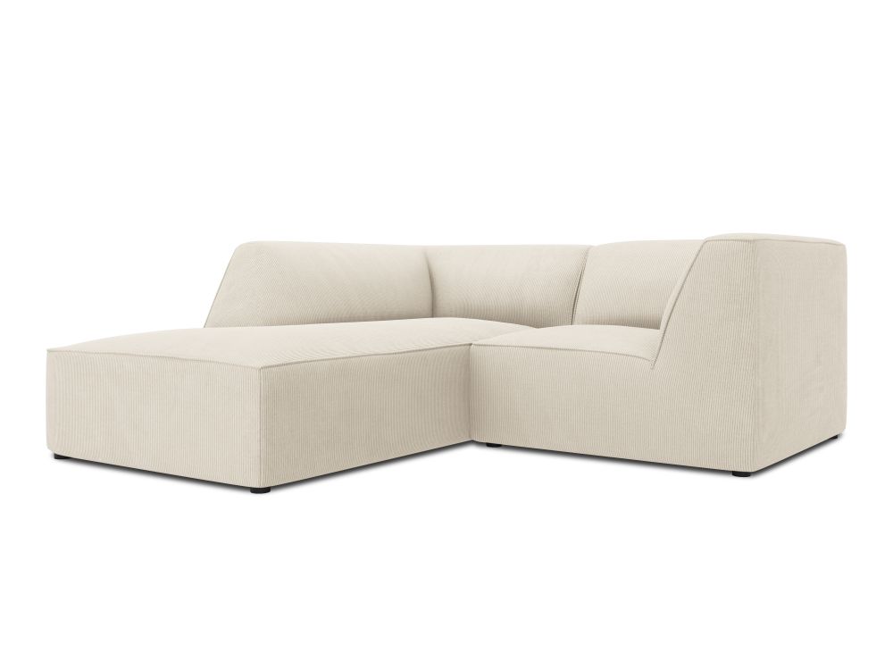 Cosmopolitan Design Ecksofa Siena 3-Sitzer Kord Scala Helles Beige Links