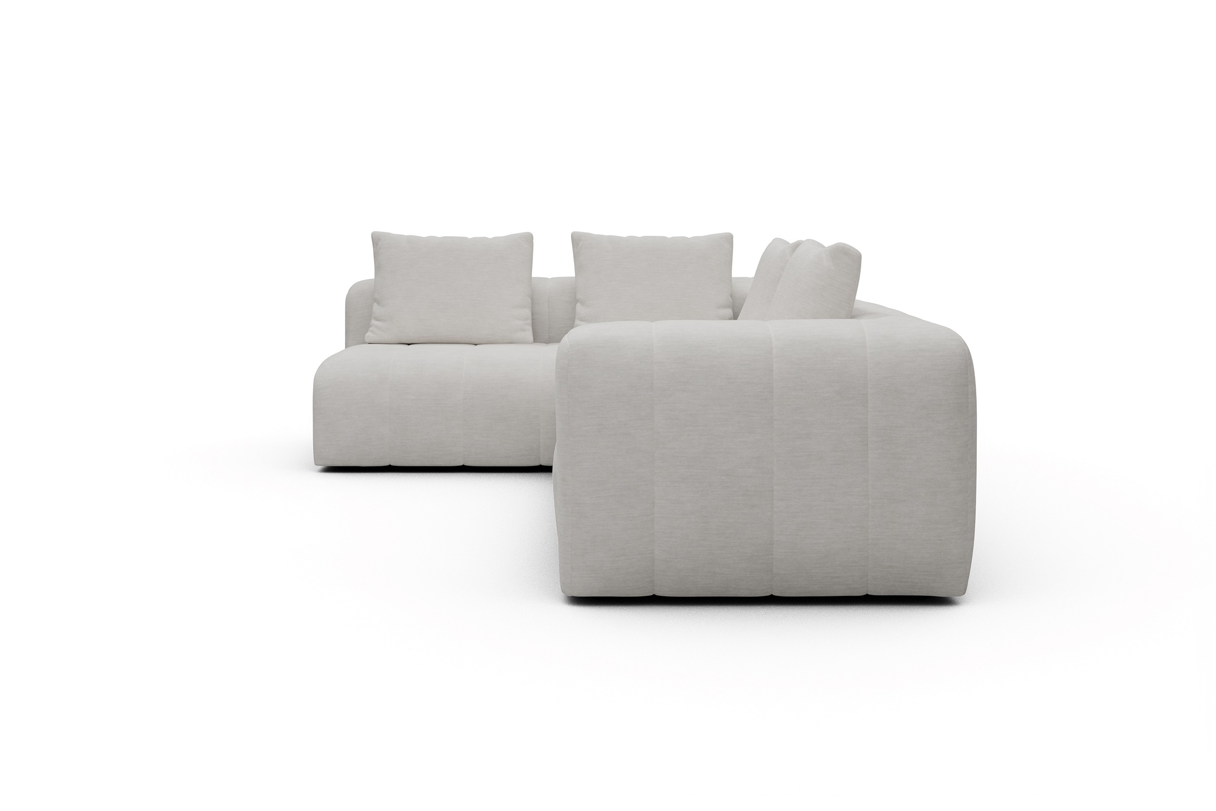 Ecksofa Hugo 2x 2,5-Sitzer Armlehne rechts Vivus-Dusty-Off-White