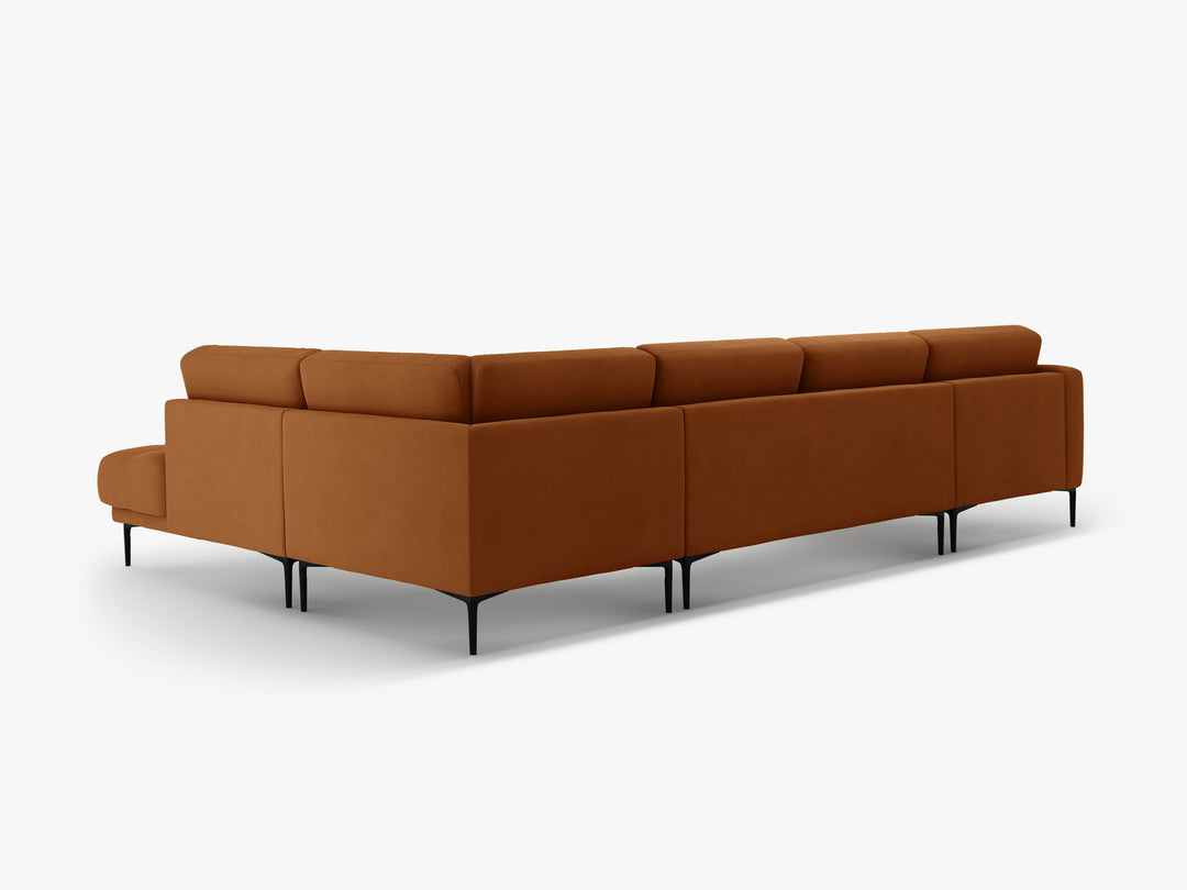 Micadoni Panorama Ecksofa Bemy 7-Sitzer Rechts Samt Terrakotta