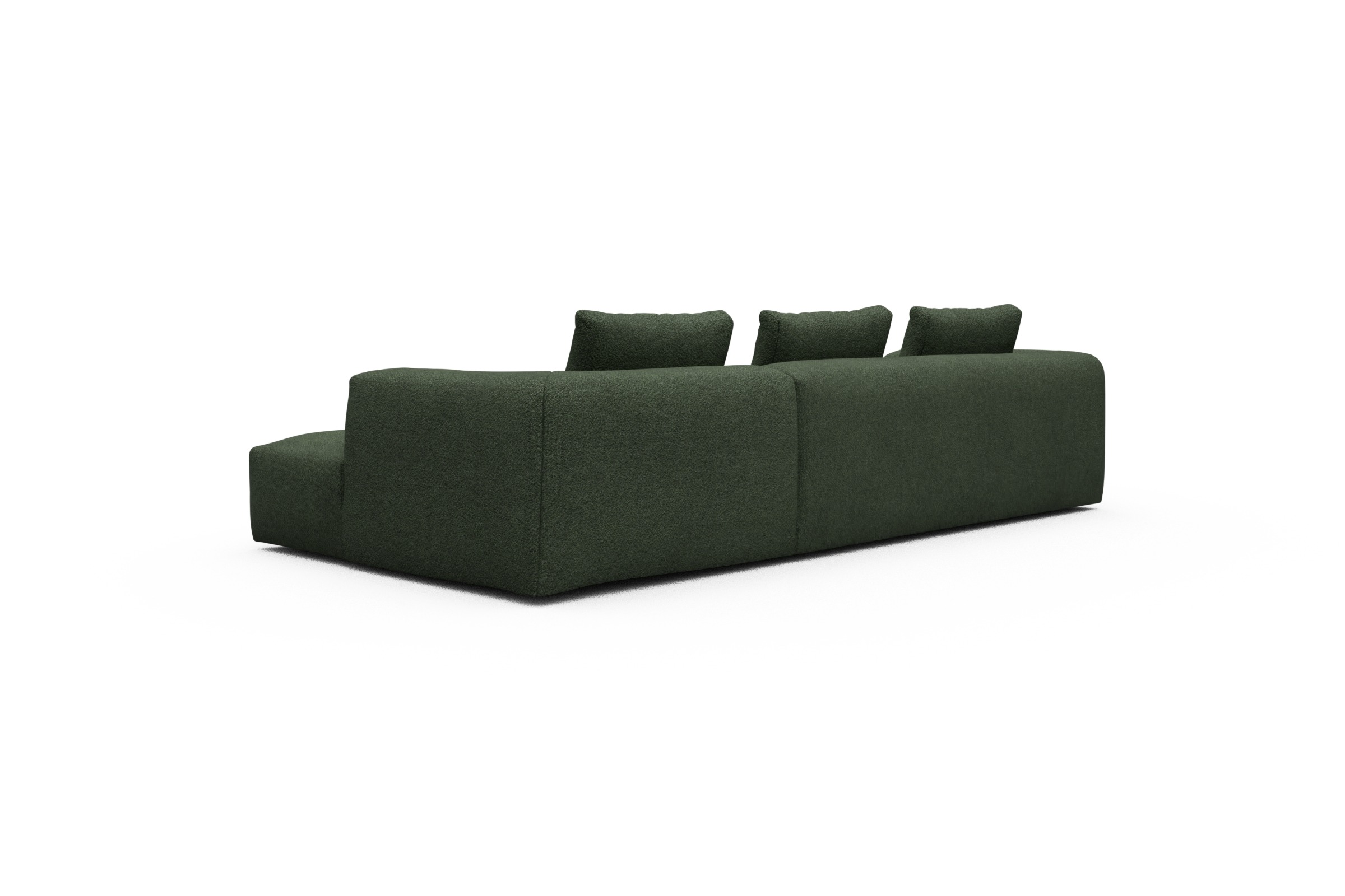 Ecksofa Fred Chaiselongue rechts mit 2,5-Sitzer Vanora-Deep-Green