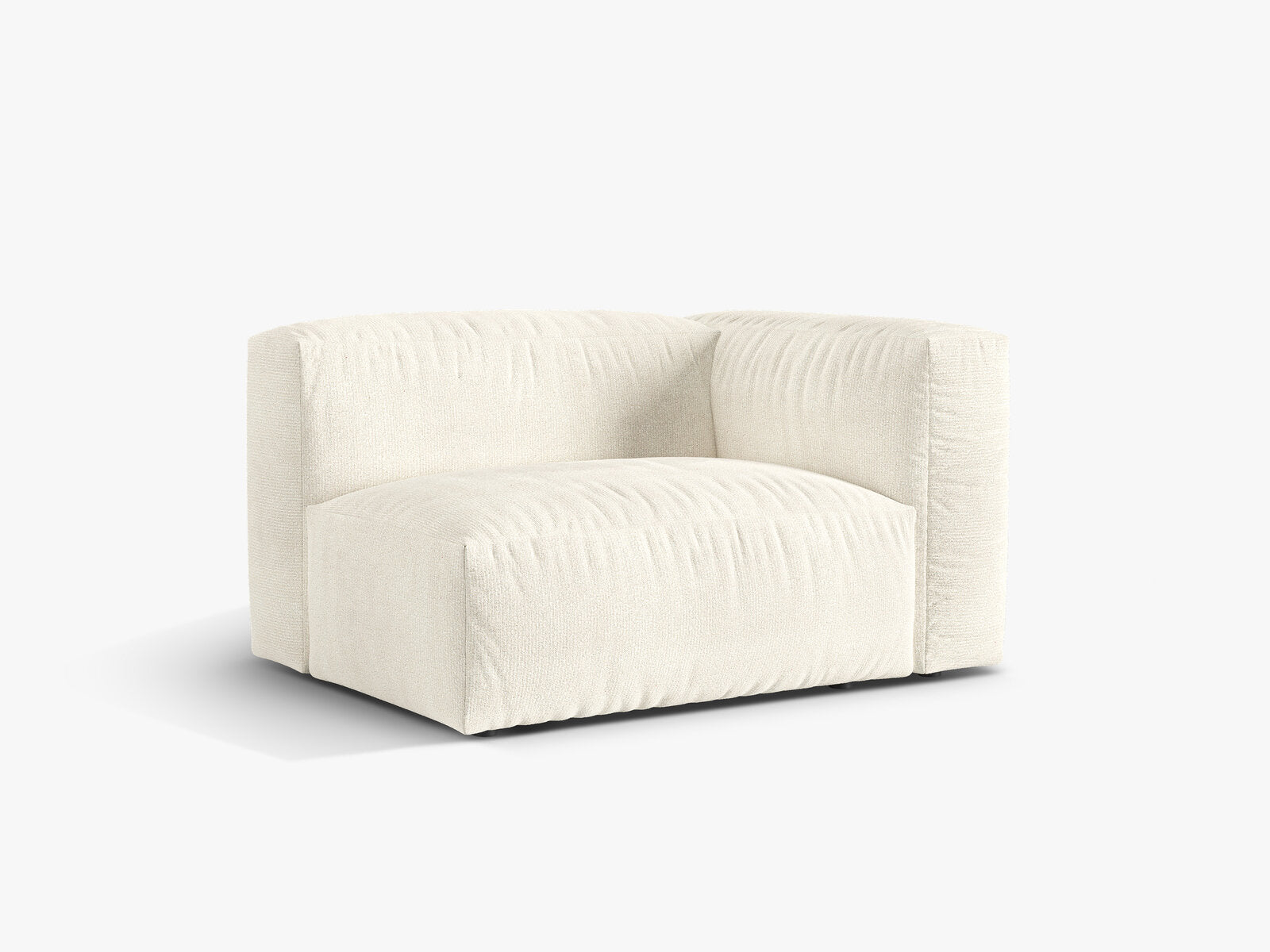 Micadoni Eckmodul Martina 1-Sitzer Rechts Boucle Monet Elfenbein