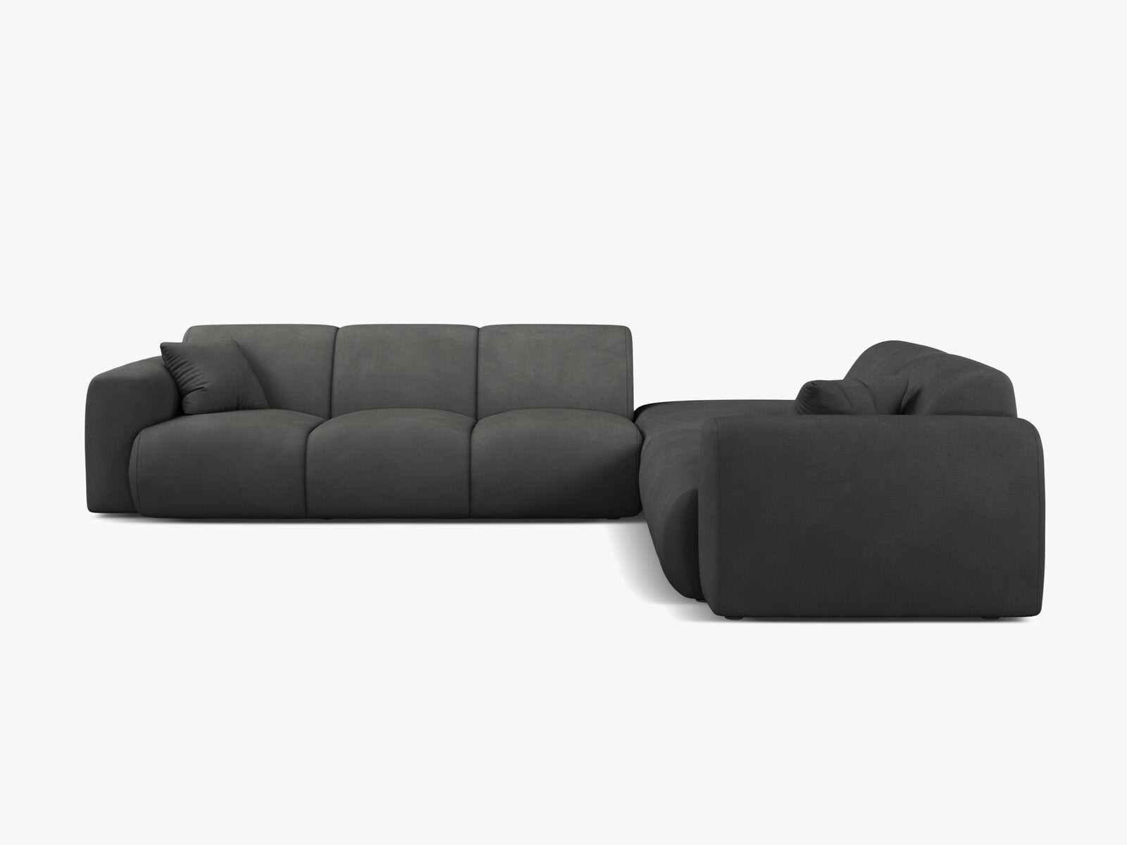 Micadoni Ecksofa Molino 6-Sitzer Rechts Strukturierter Stoff Rebel Dunkelgrau